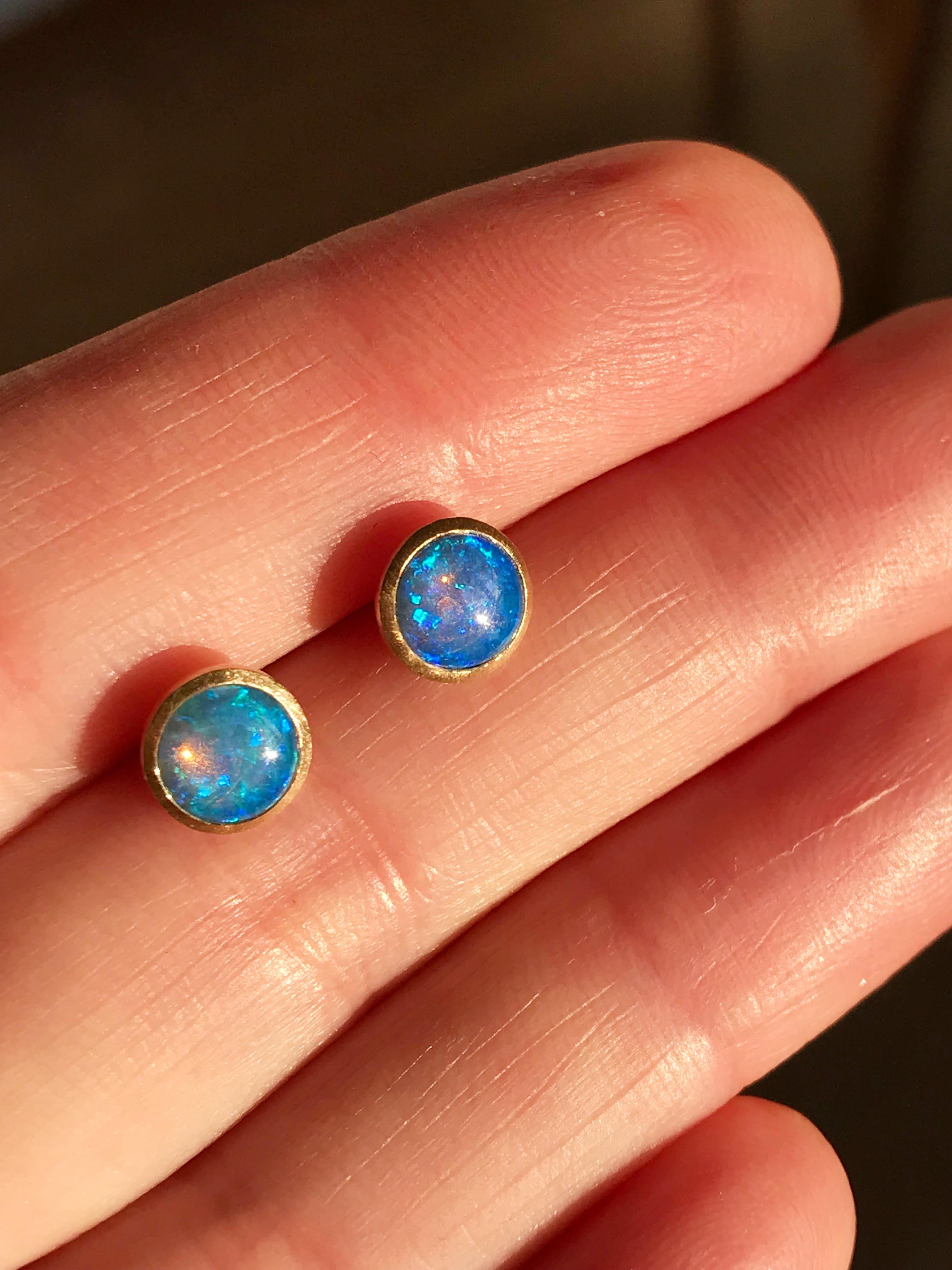 solid opal earrings