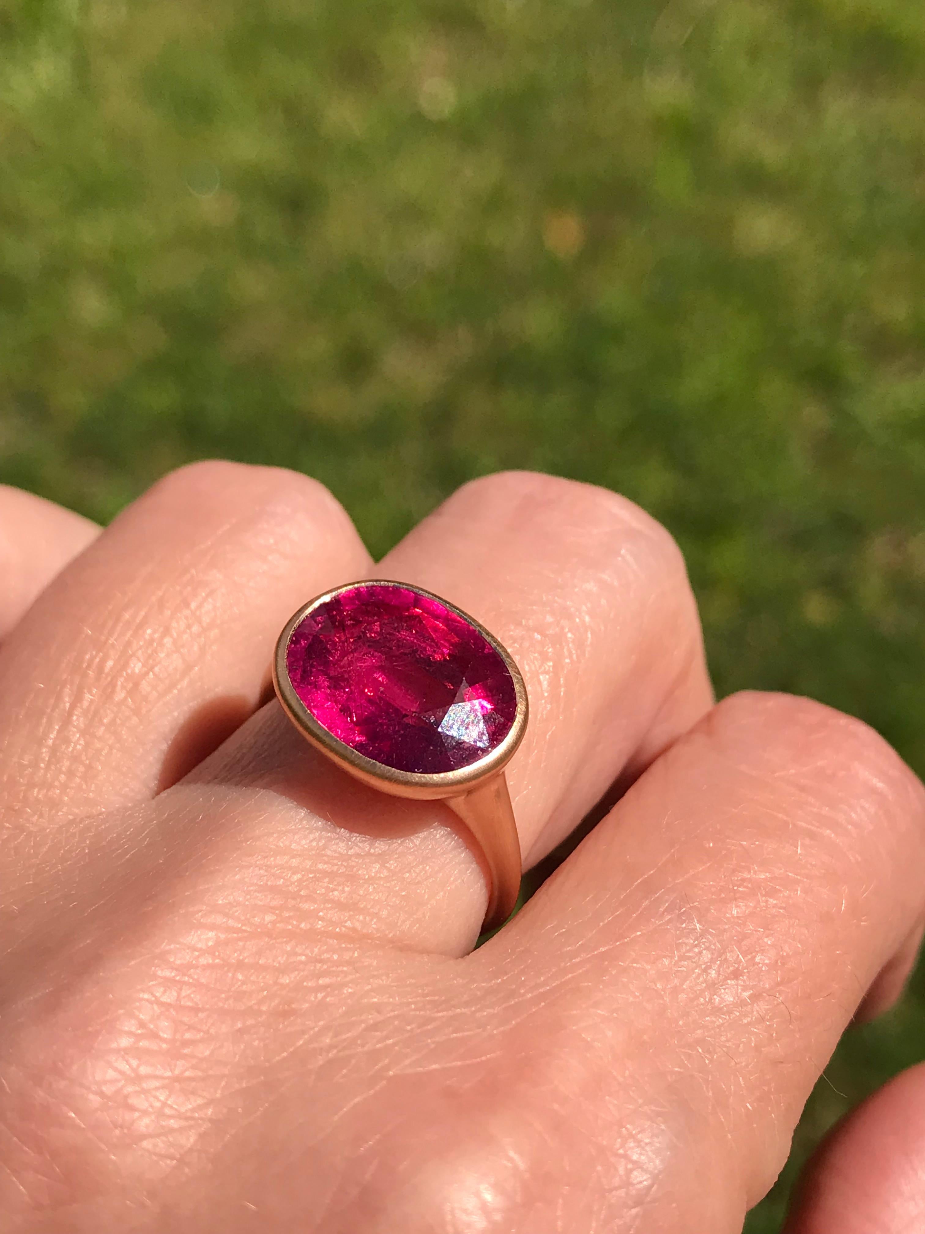 Dalben Rubellite Rose Gold Ring For Sale 2