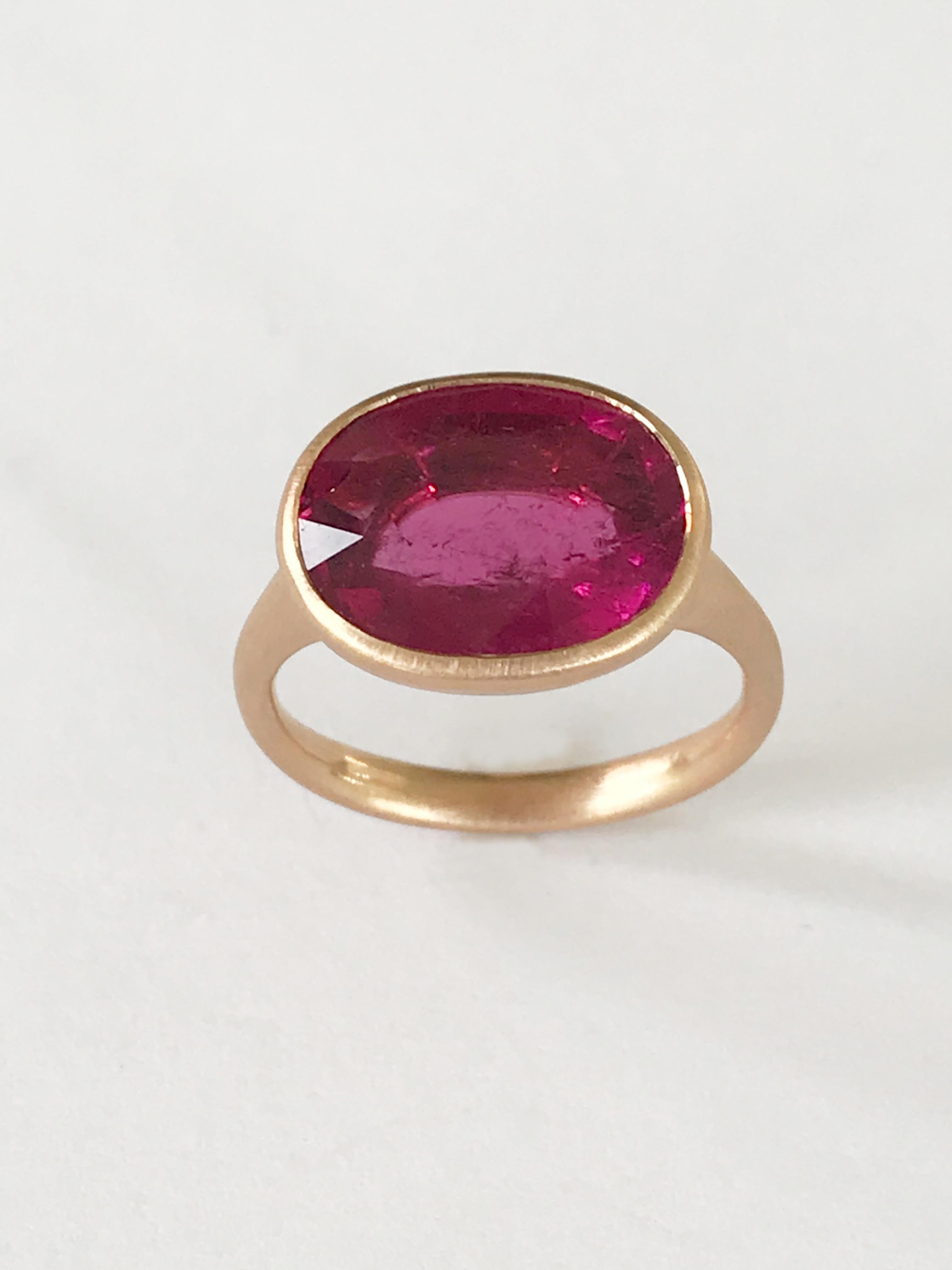 rose gold and rubellite ring