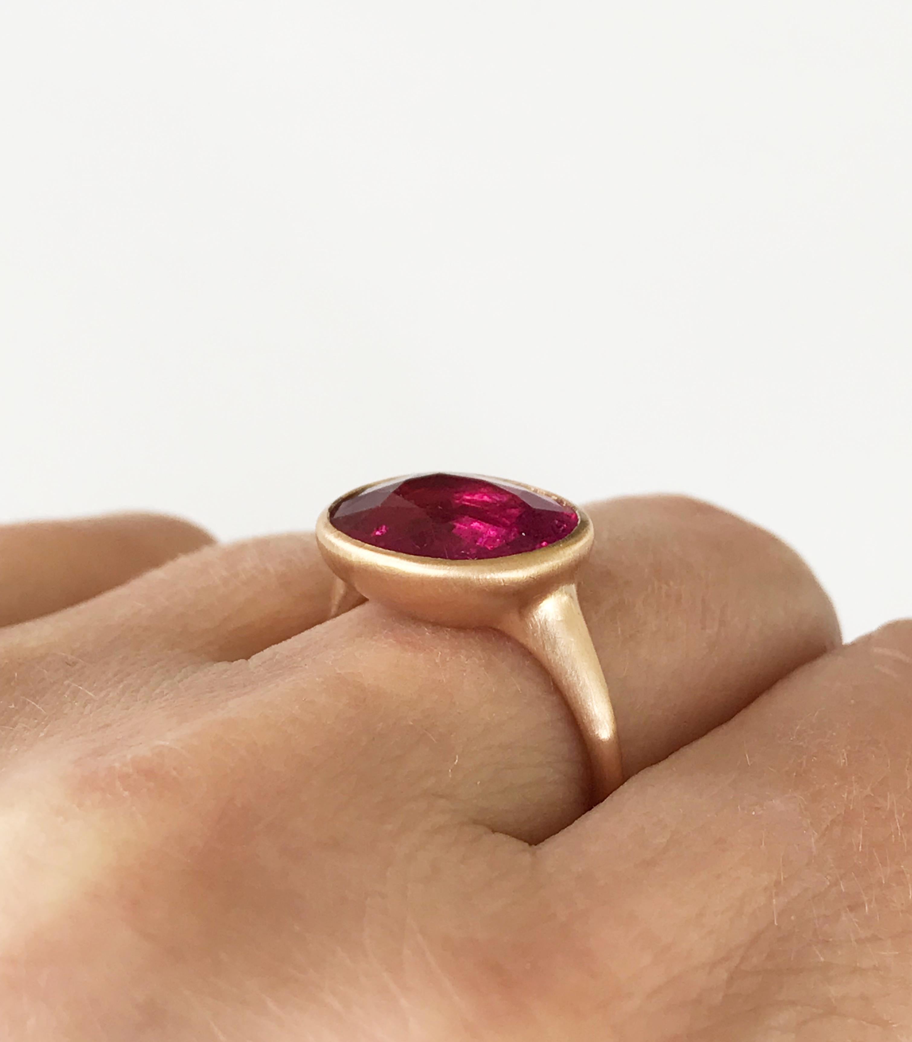 Dalben Rubellite Rose Gold Ring In New Condition For Sale In Como, IT