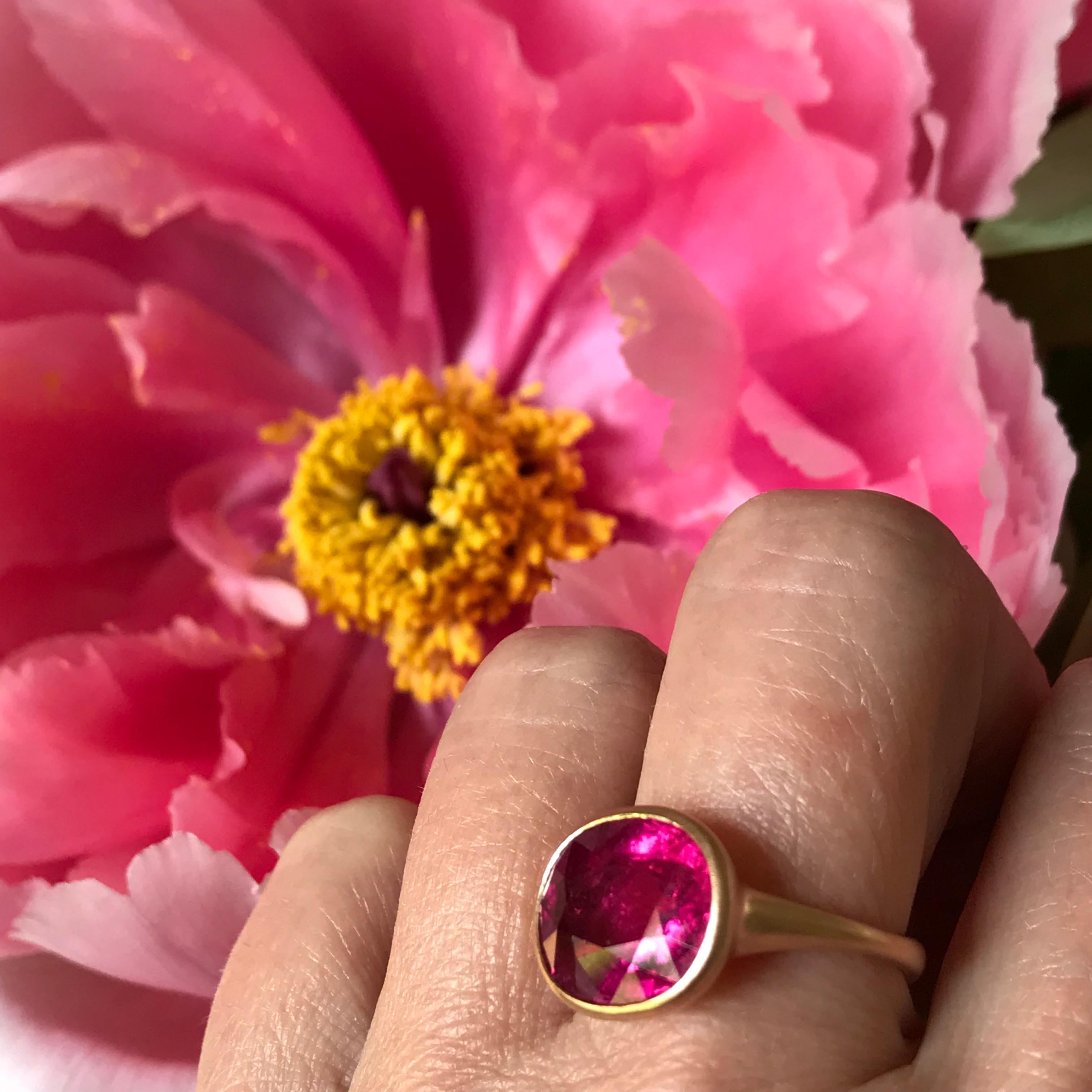 Dalben Rubellite Rose Gold Ring For Sale 1