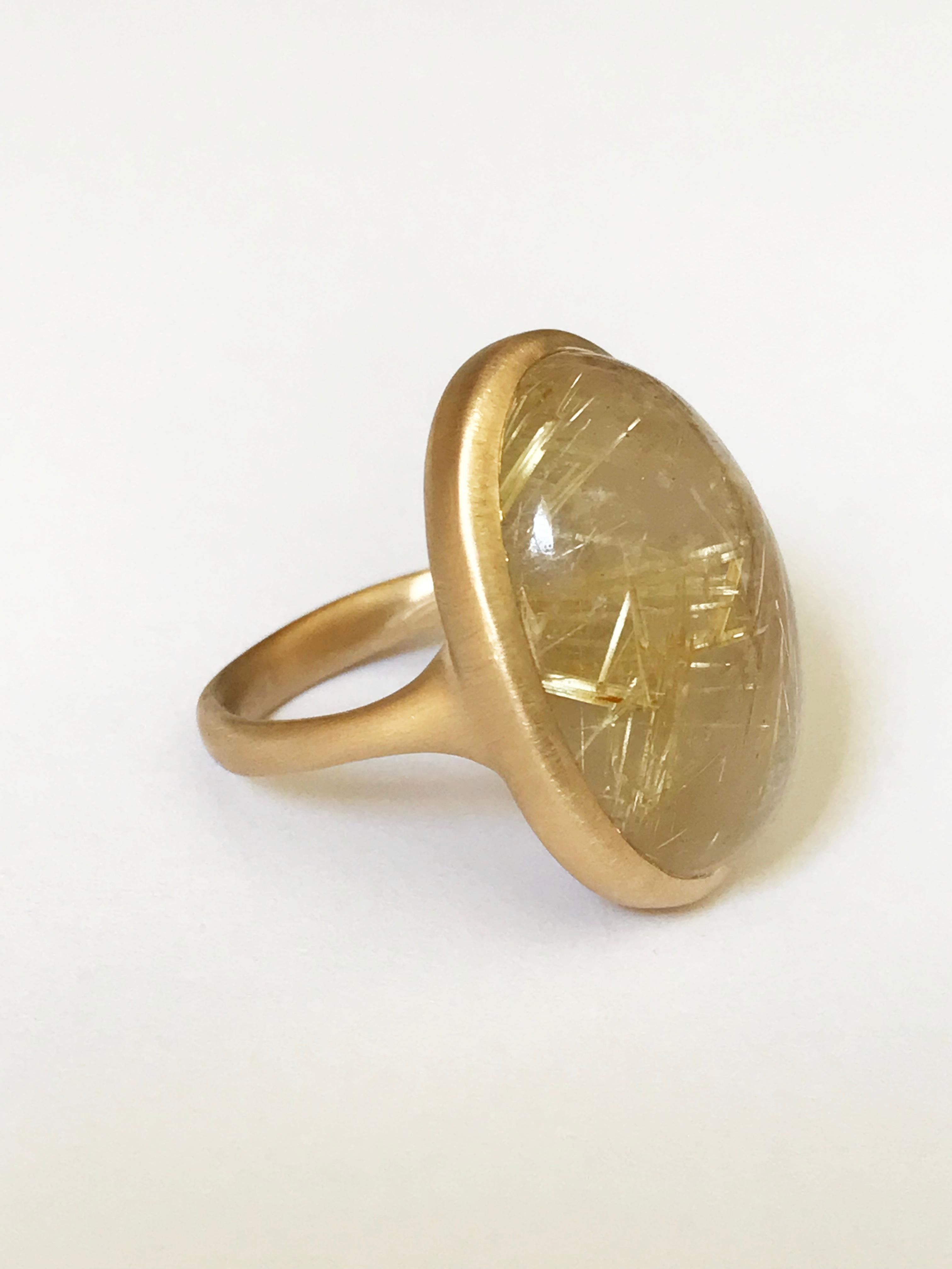 Dalben Rutilated Quartz Yellow Gold Ring For Sale 1