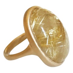 Dalben Anillo de Oro Amarillo con Cuarzo Rutilado