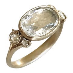 Dalben Slice Oval Rose Cut Diamond Gold Ring