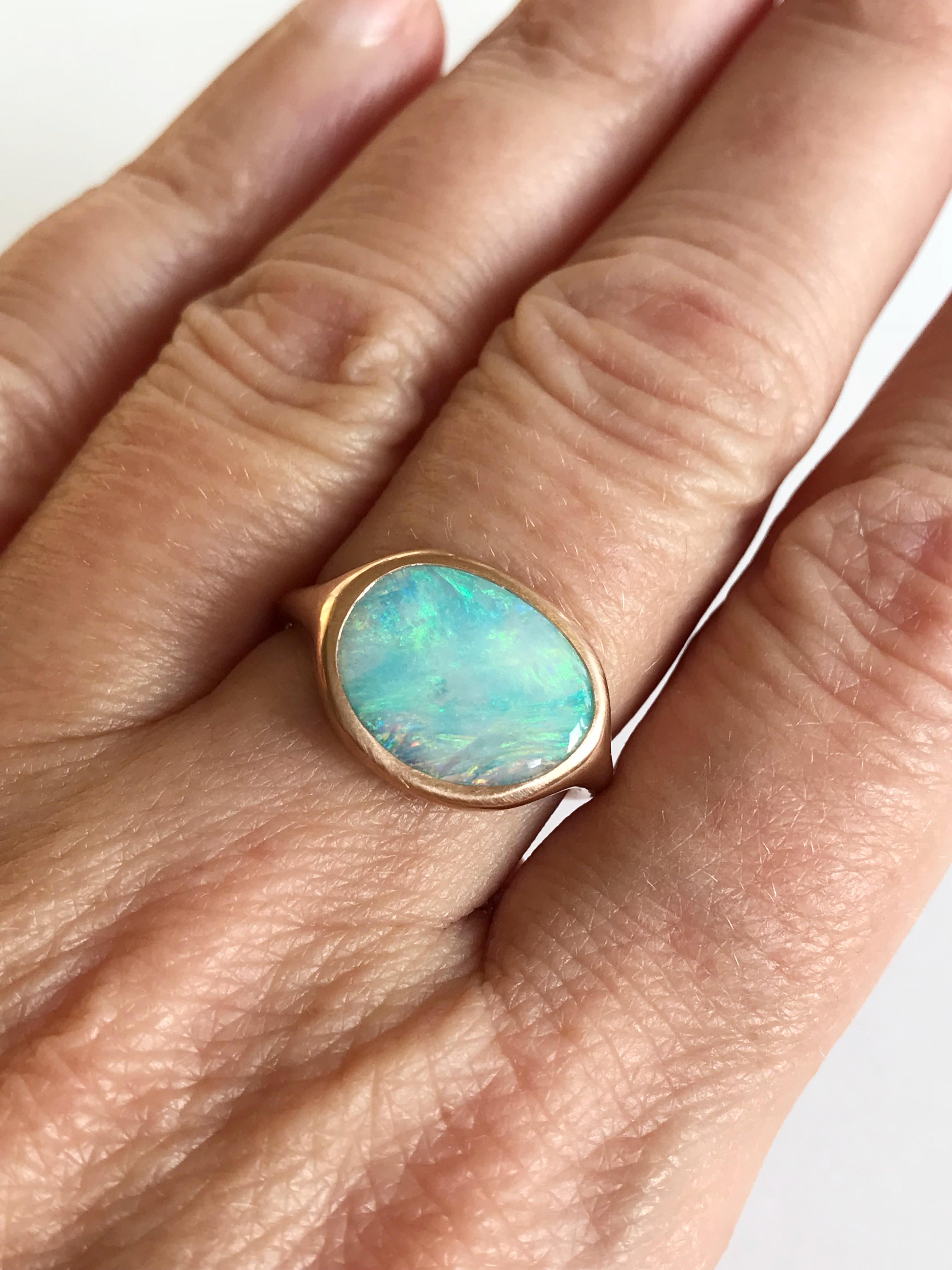 Dalben Design Australian Boulder Opal Rose Gold Ring 3