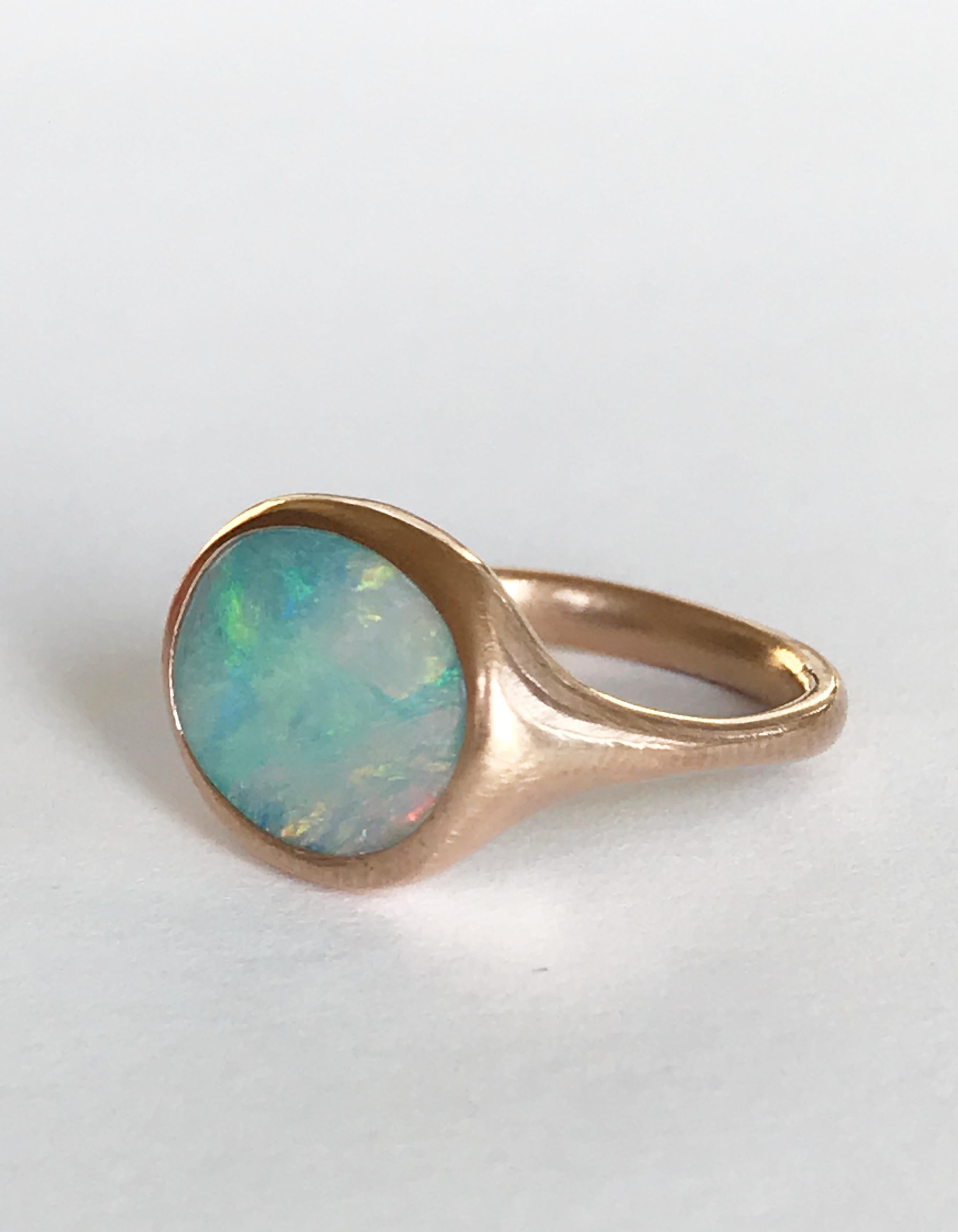 Contemporary Dalben Design Australian Boulder Opal Rose Gold Ring
