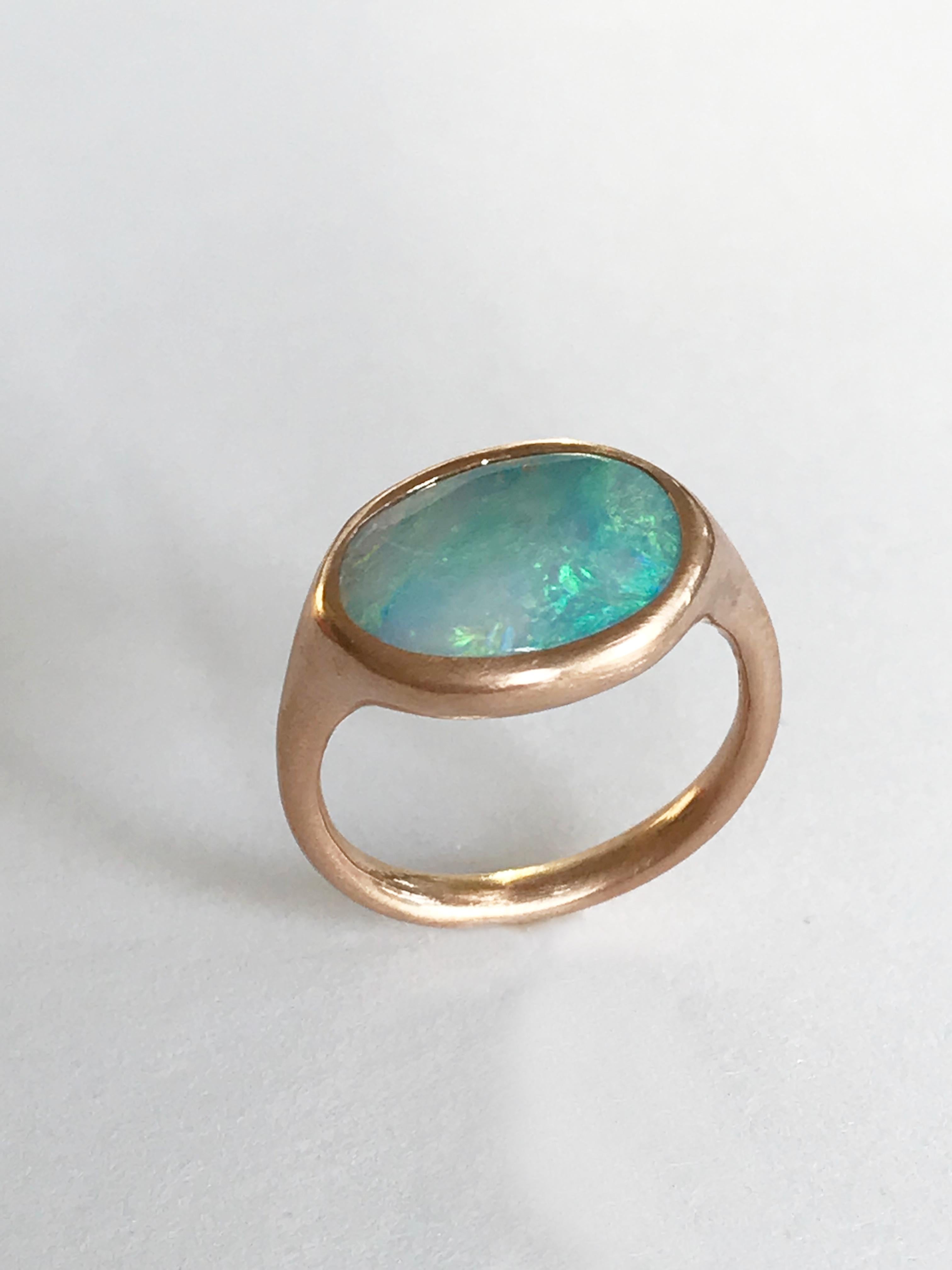 Dalben Design Australian Boulder Opal Rose Gold Ring In New Condition In Como, IT