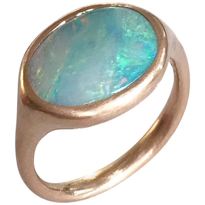 Dalben Design Australian Boulder Opal Rose Gold Ring at 1stDibs