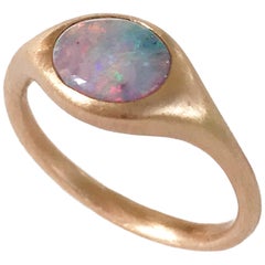 australian opal pendant Dalben Small Australian Opal Rose Gold Ring