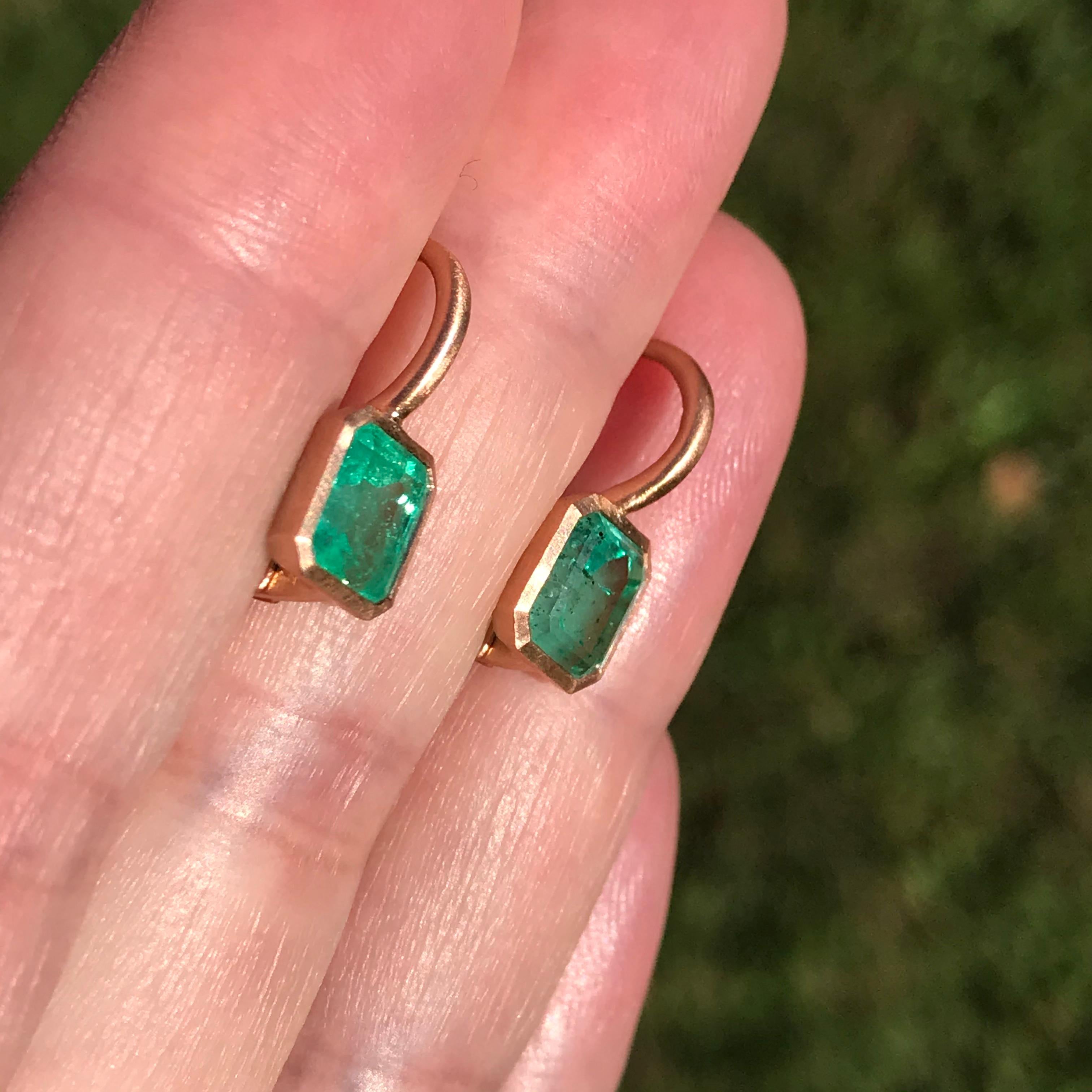 Dalben 2, 74 Carat Colombian Emerald Rose Gold Earrings 5