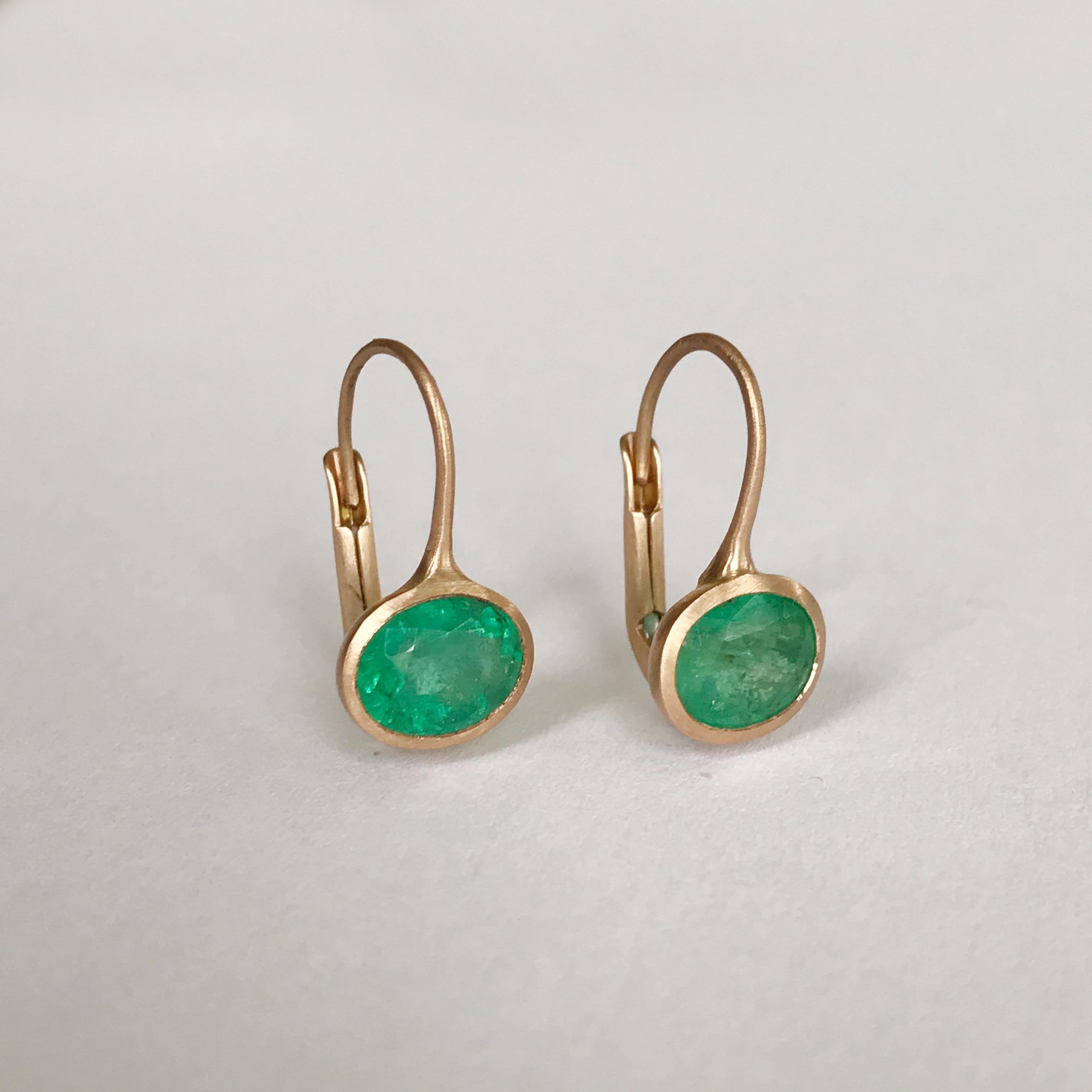 Dalben 2, 63 Carat Oval Cut Emerald Rose Gold Earrings 3