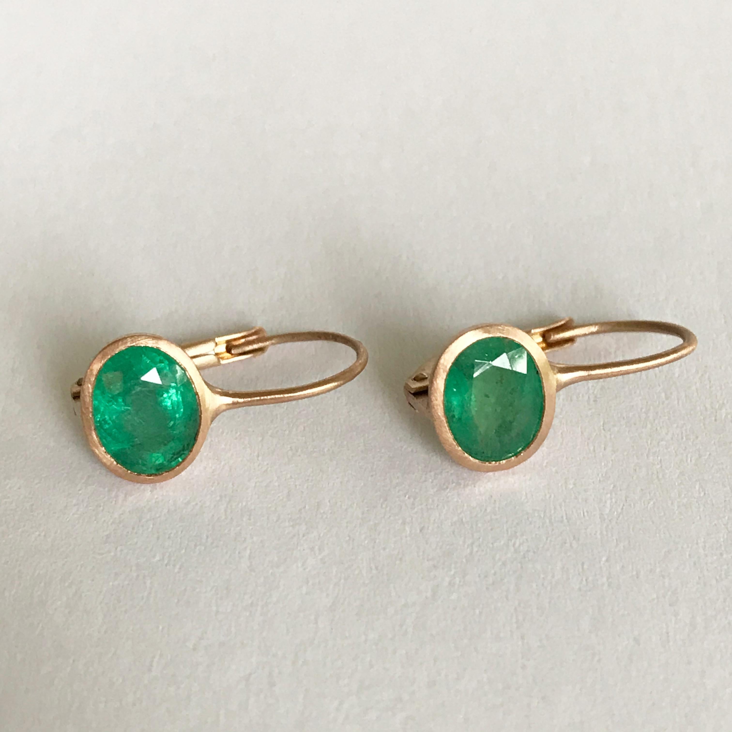 Women's Dalben 2, 63 Carat Oval Cut Emerald Rose Gold Earrings