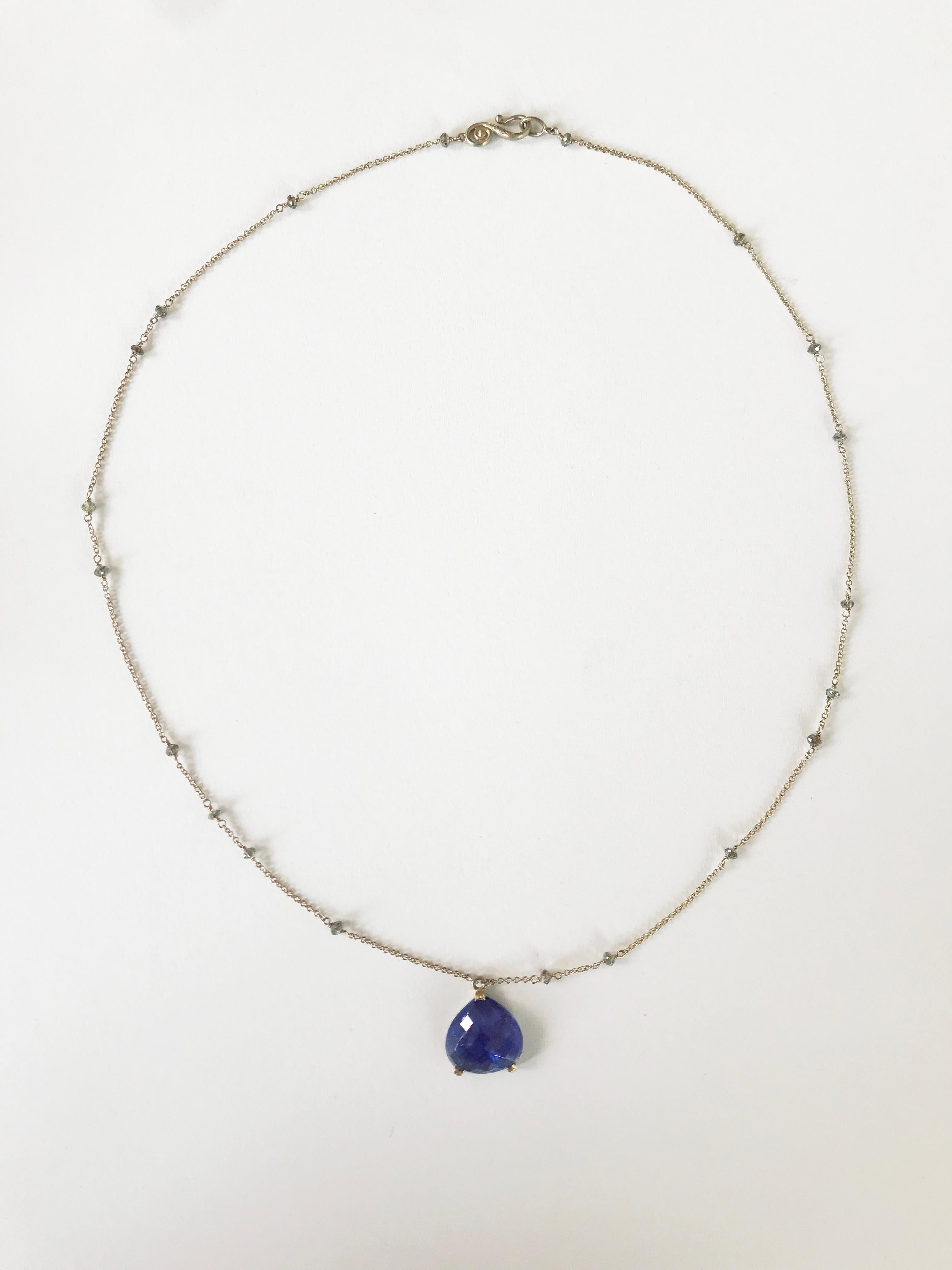 Dalben Tanzanite Diamant et or  Collier Pour femmes en vente