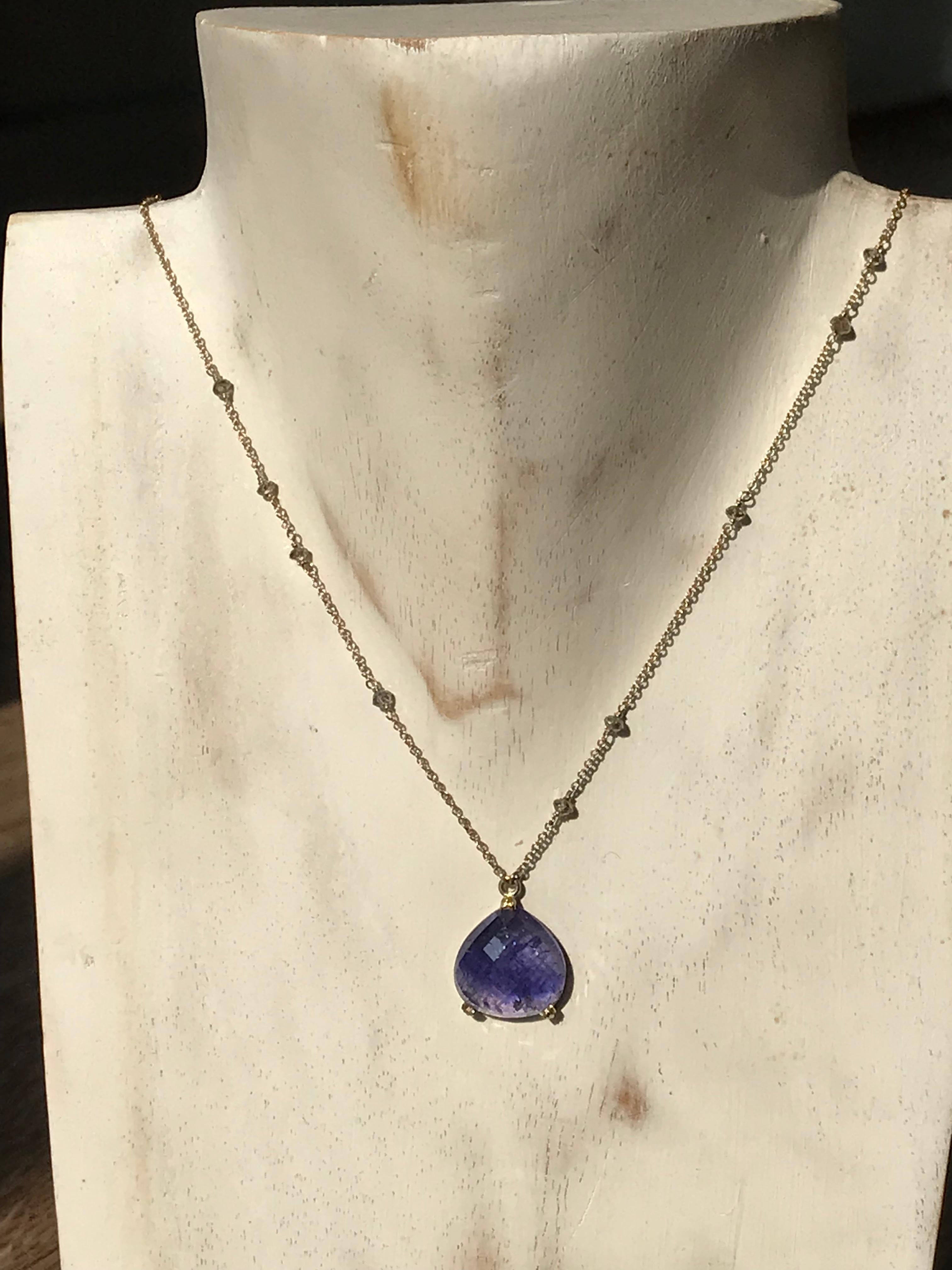 Dalben Tanzanite Diamant et or  Collier en vente 1