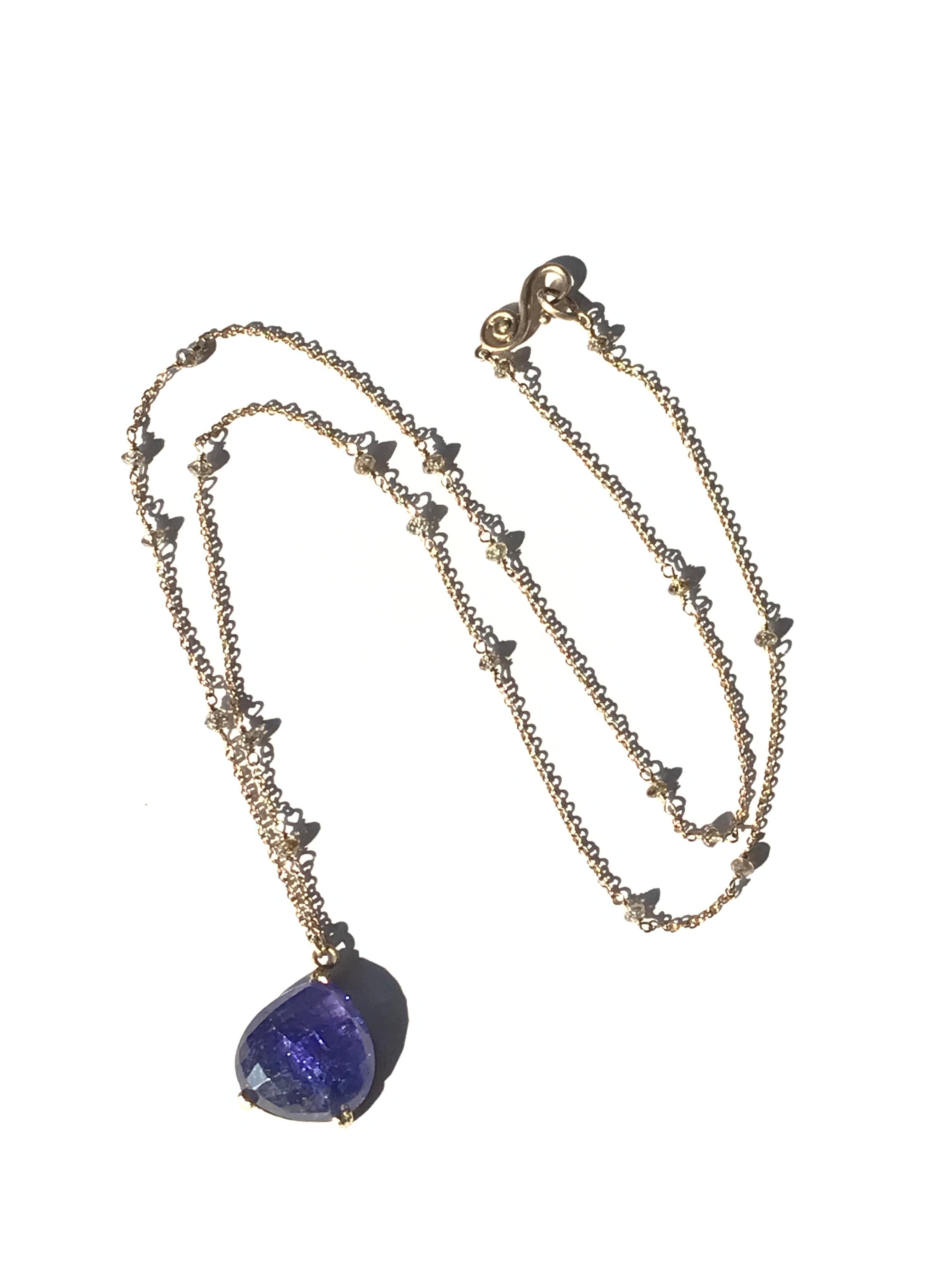Dalben Tanzanite Diamant et or  Collier en vente 2