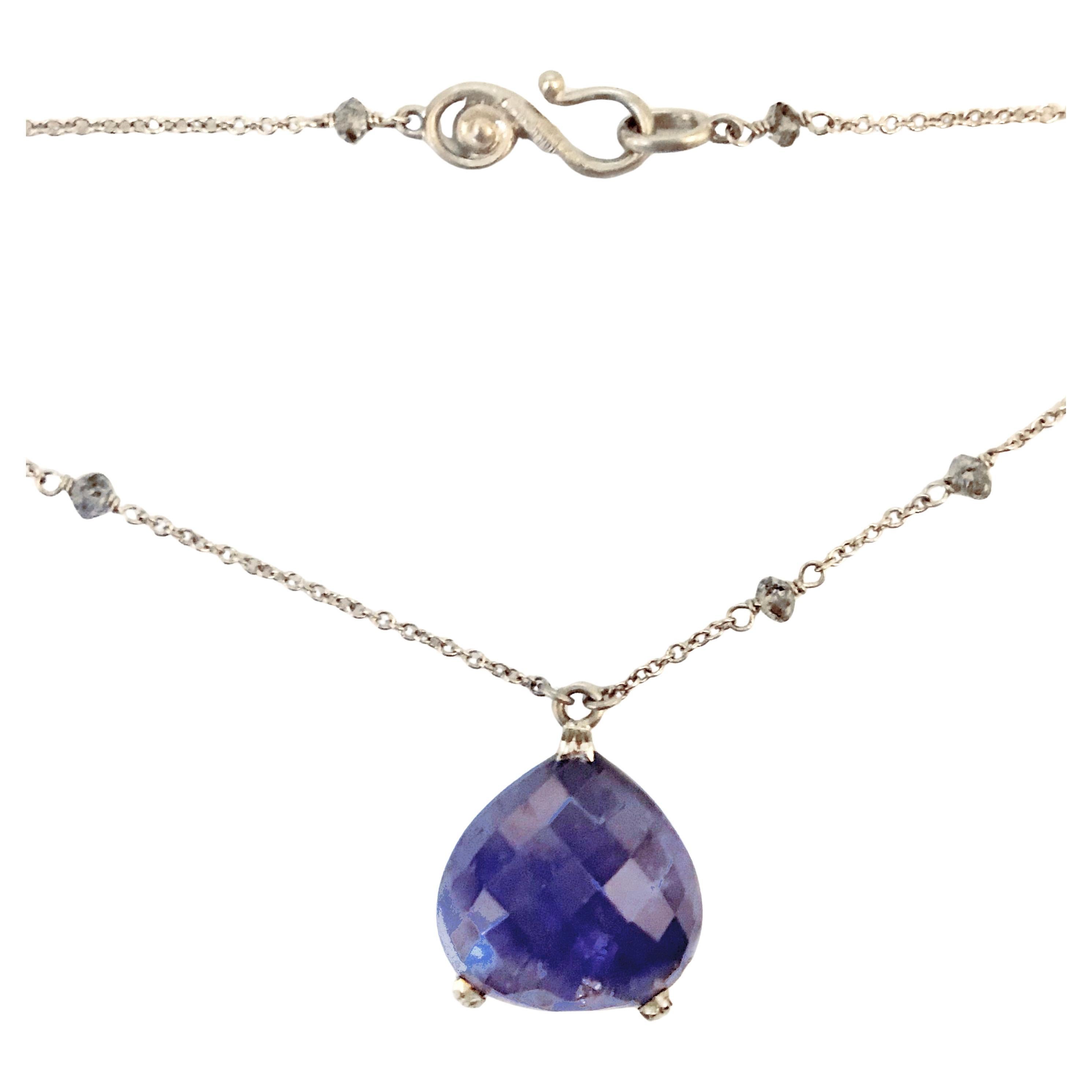 Dalben Tanzanite Diamond and Gold  Necklace