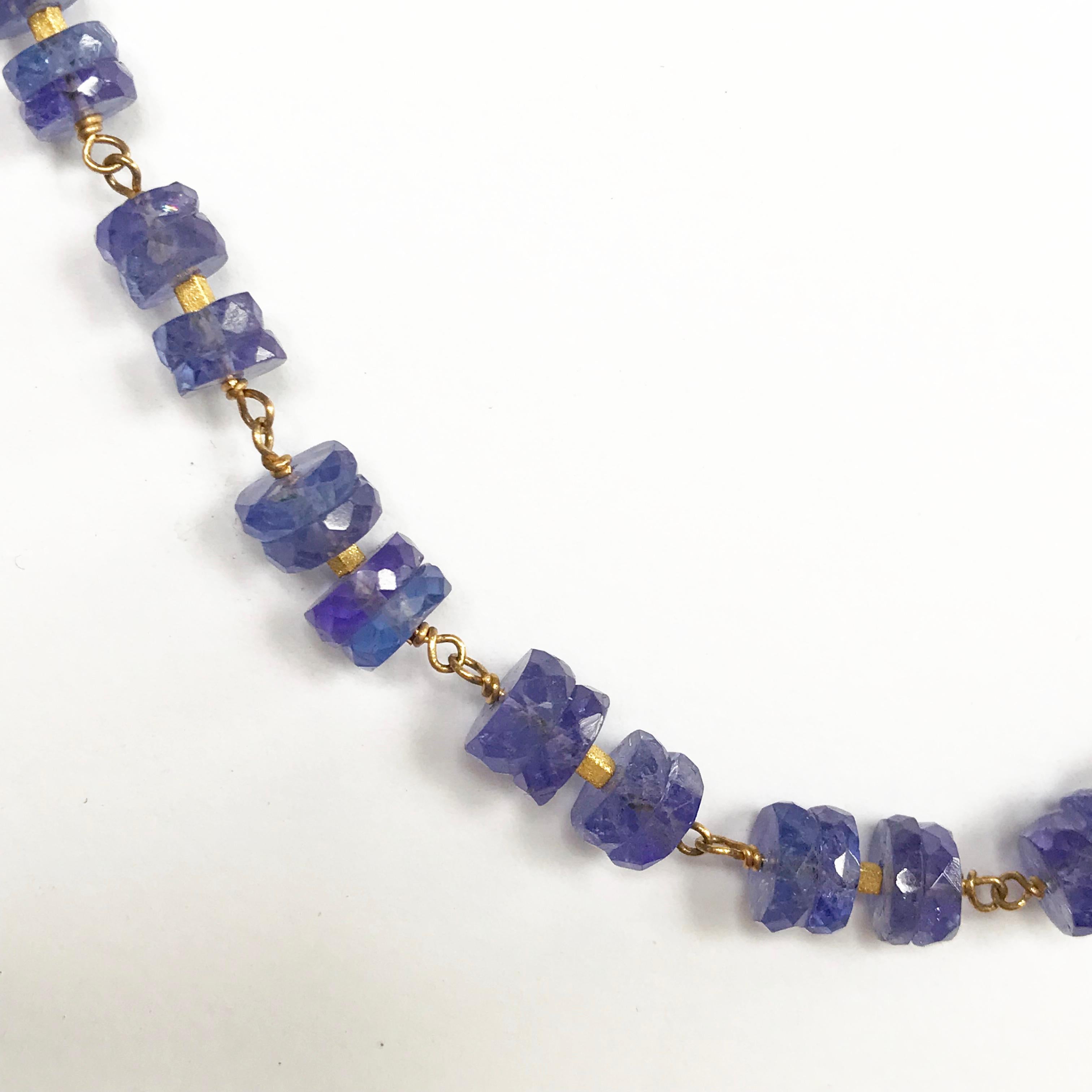 Dalben Tanzanite Gold Necklace For Sale 4