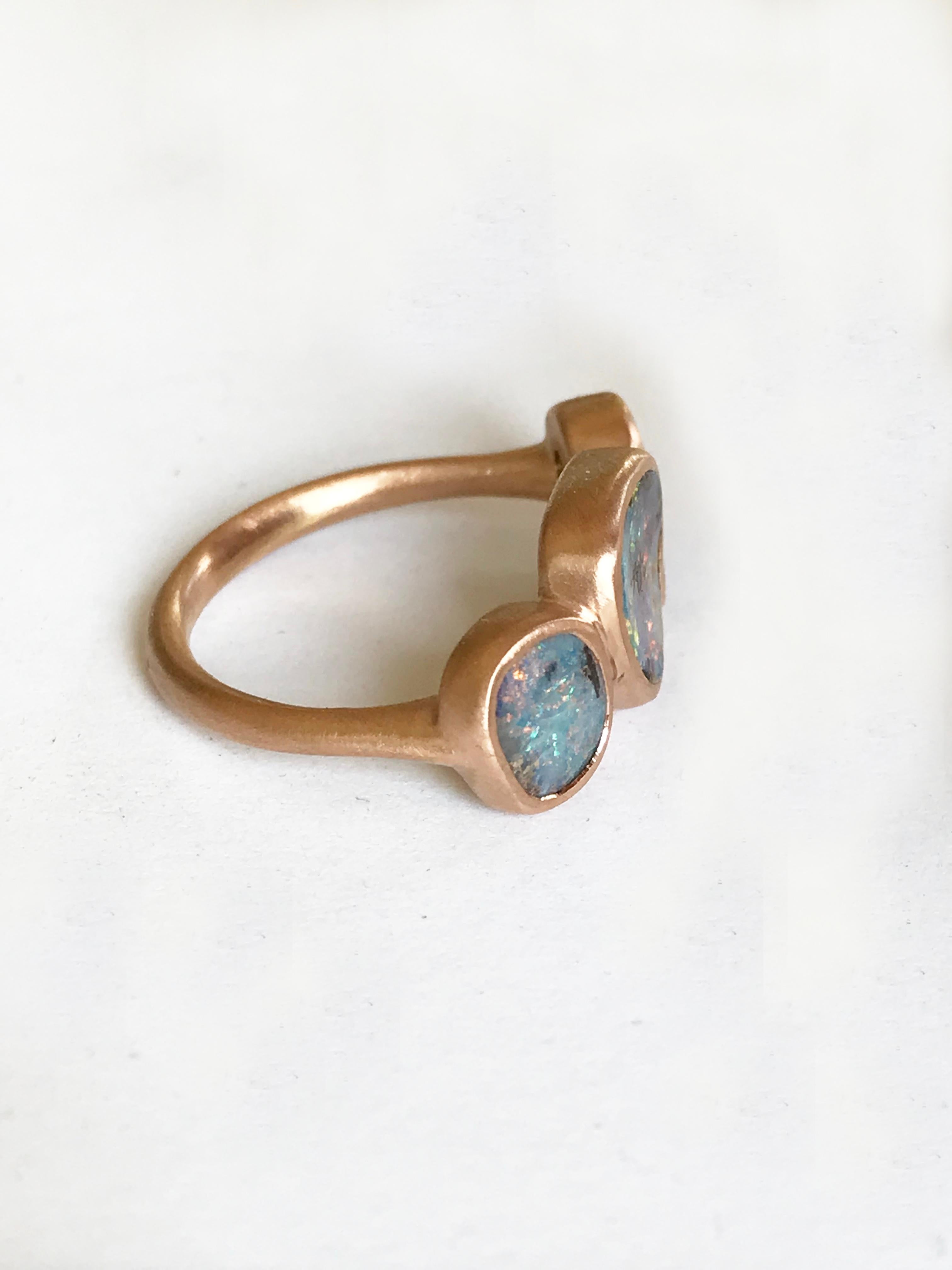 Dalben Trilogy Boulder Opal-Ring aus Roségold im Angebot 5