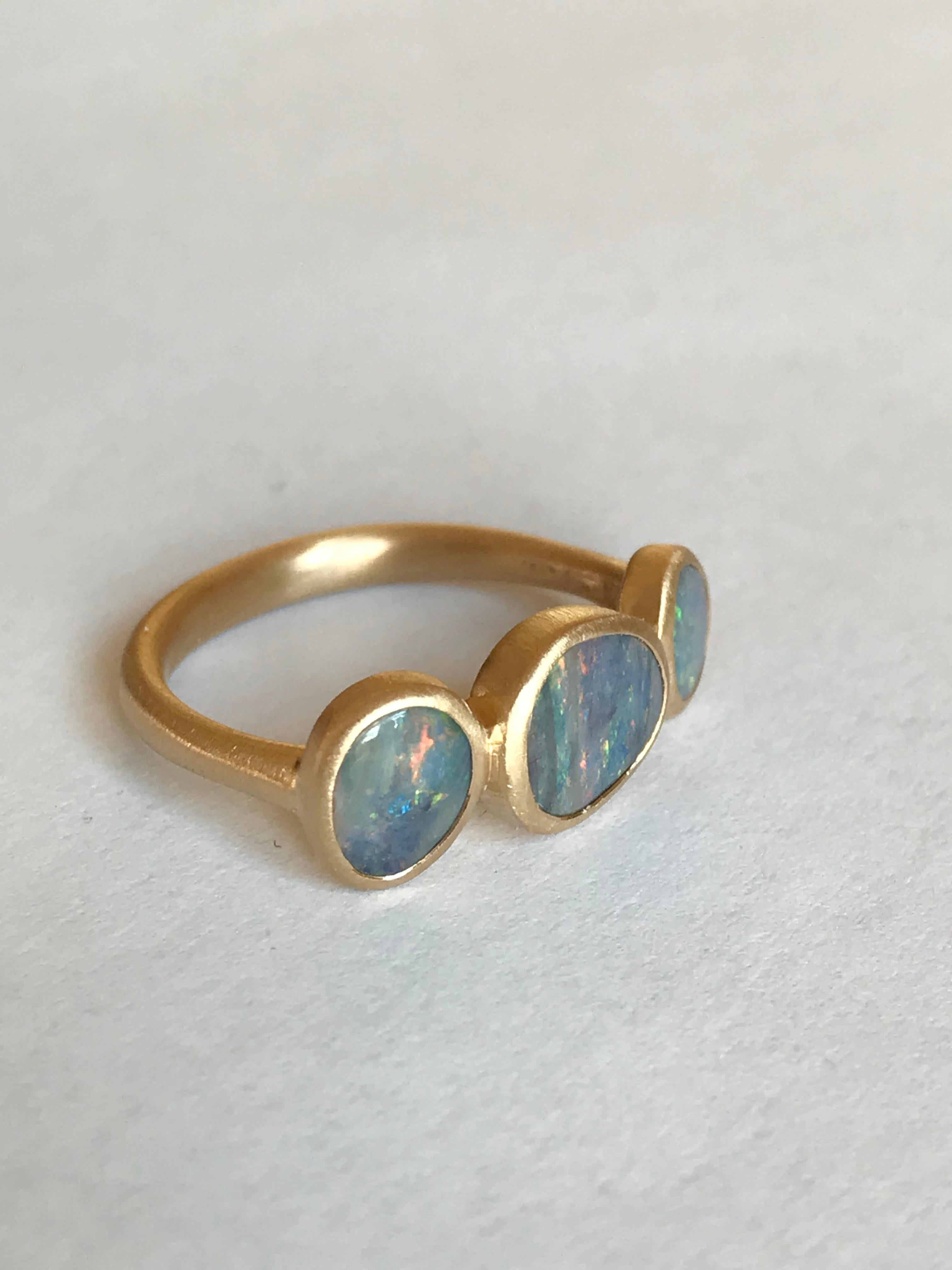 Dalben Trilogy Boulder Opal Yellow Gold Ring 4