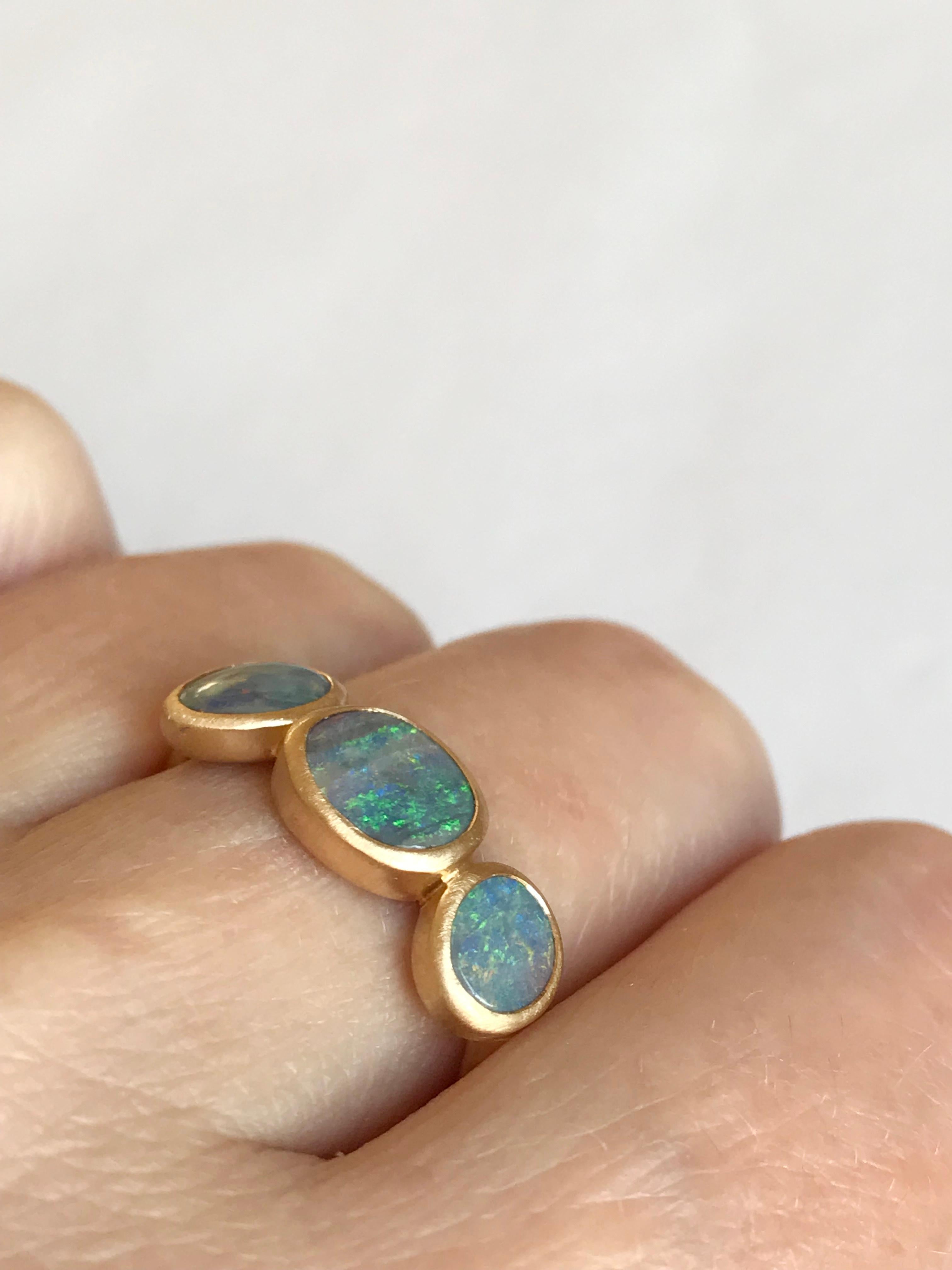 Dalben Trilogy Boulder Opal Yellow Gold Ring 7