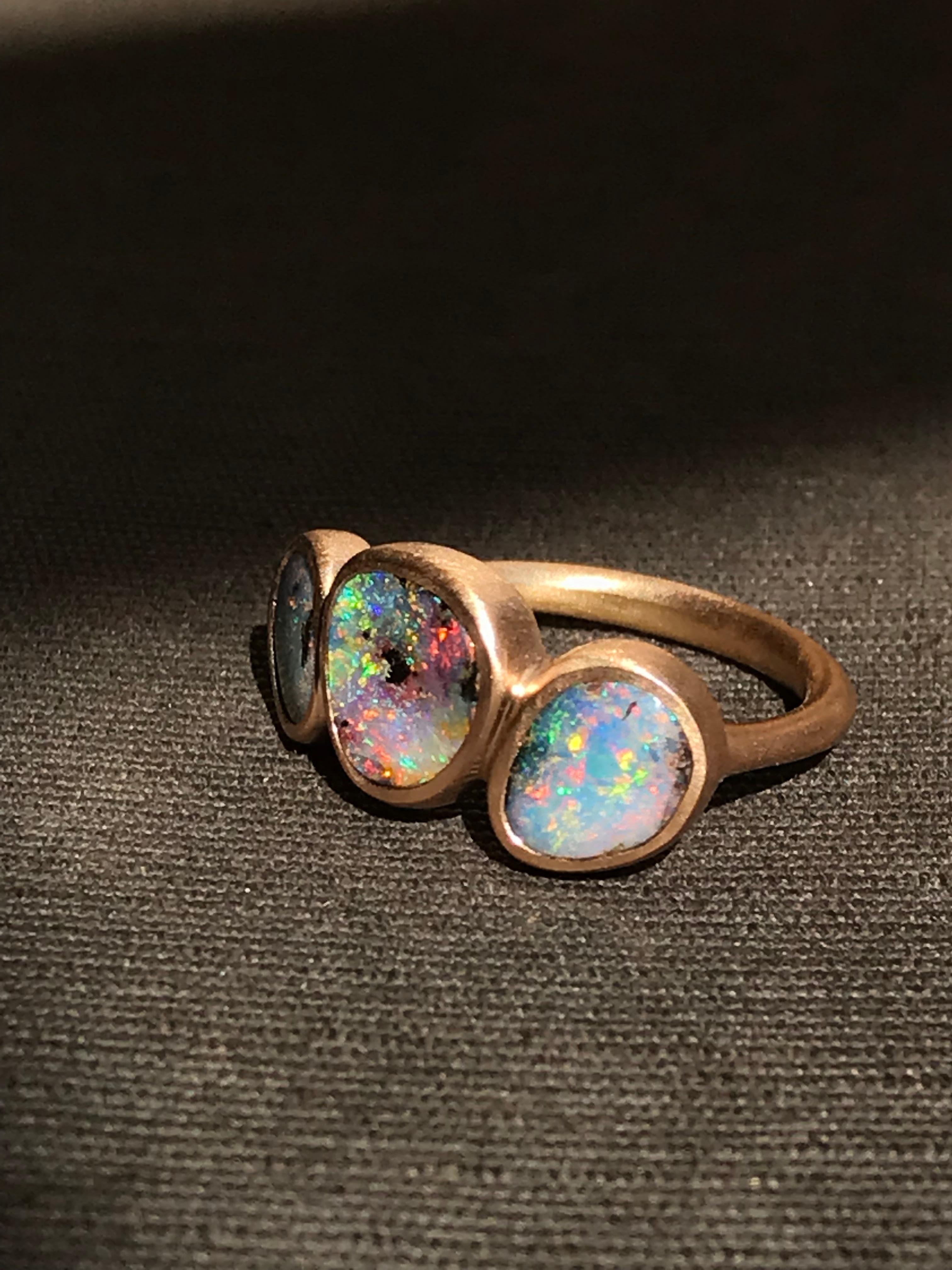 Dalben Trilogy Boulder Opal-Ring aus Roségold im Angebot 9