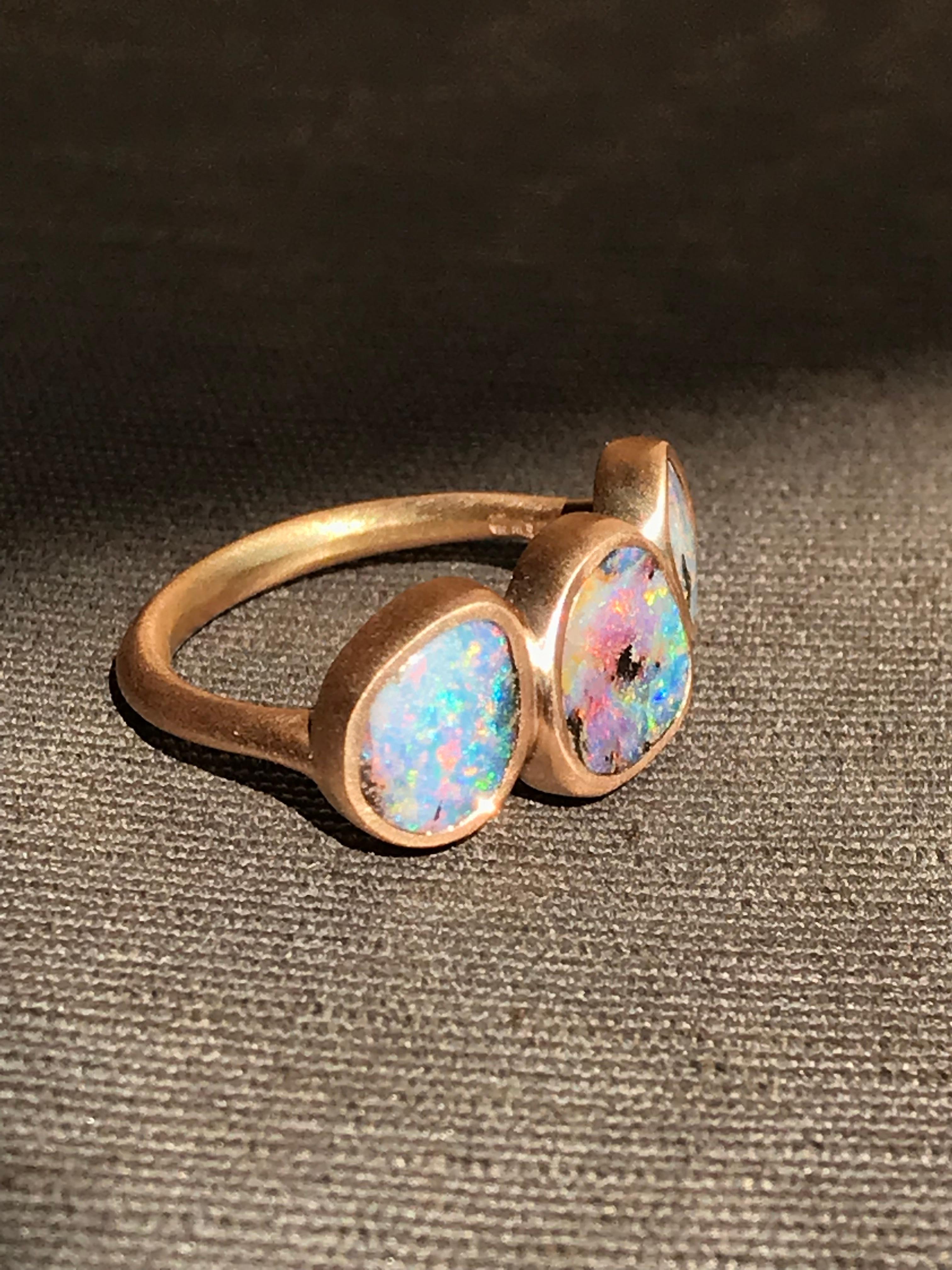 Dalben Trilogy Boulder Opal-Ring aus Roségold im Angebot 10