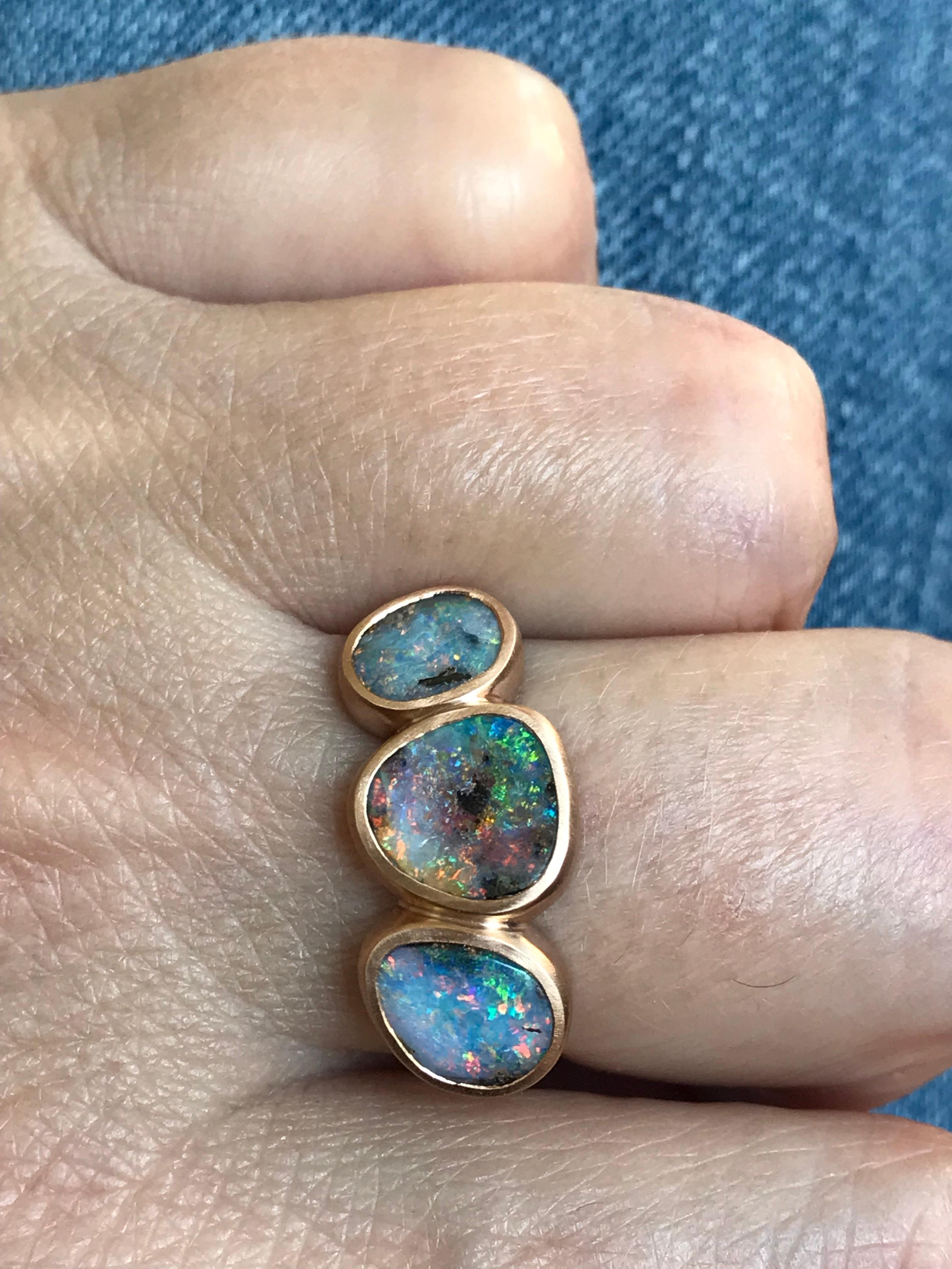 Dalben Trilogy Boulder Opal-Ring aus Roségold im Angebot 12