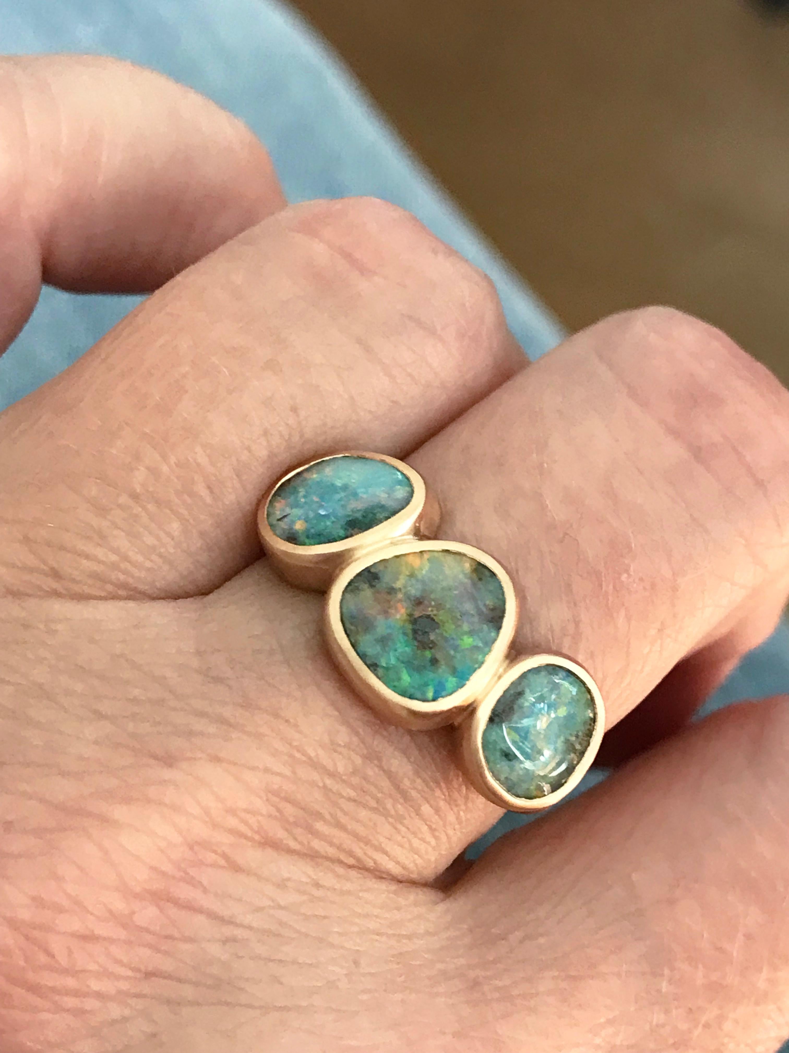 Dalben Trilogy Boulder Opal-Ring aus Roségold im Angebot 14