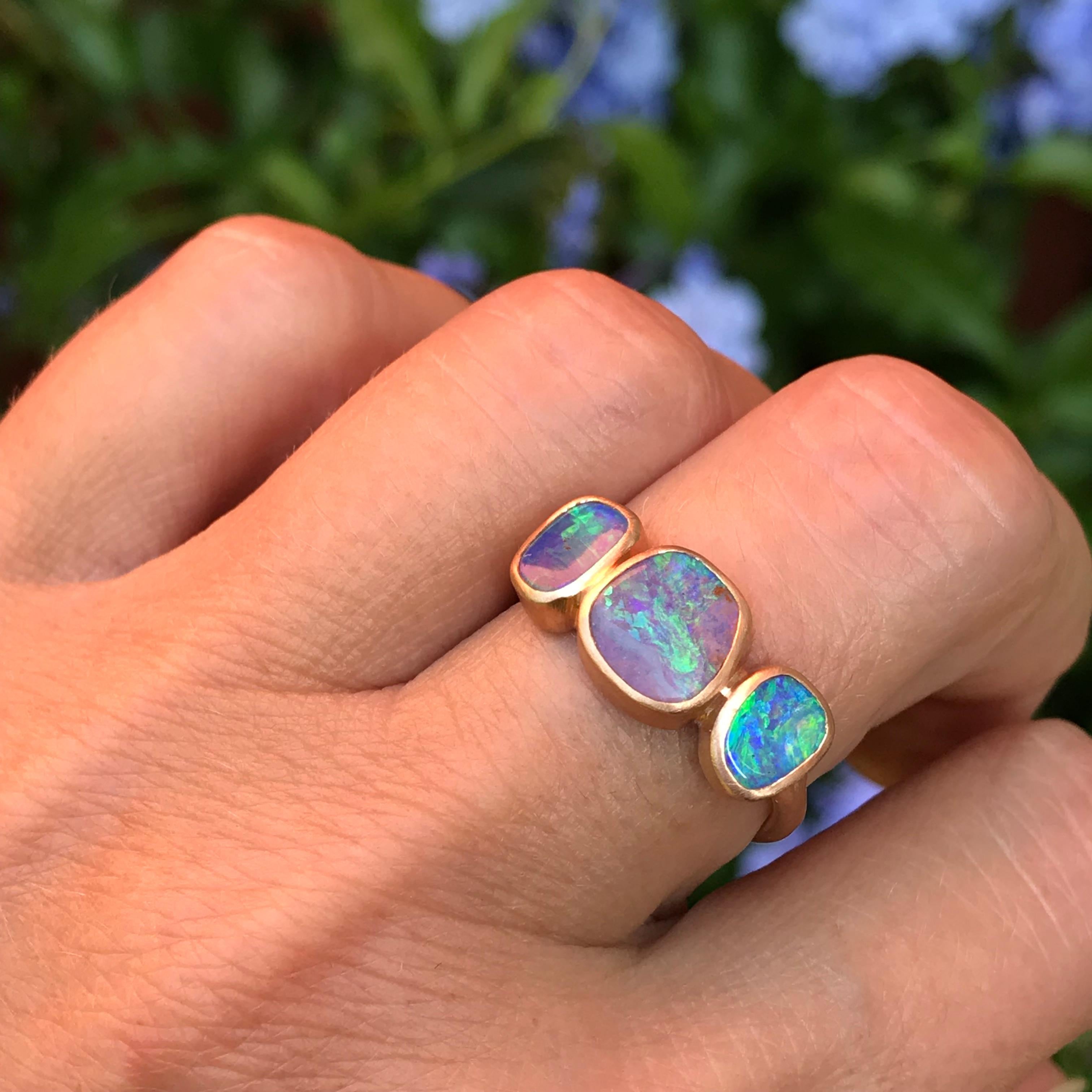 Women's Dalben Trilogy Boulder Opal Rose Gold Ring