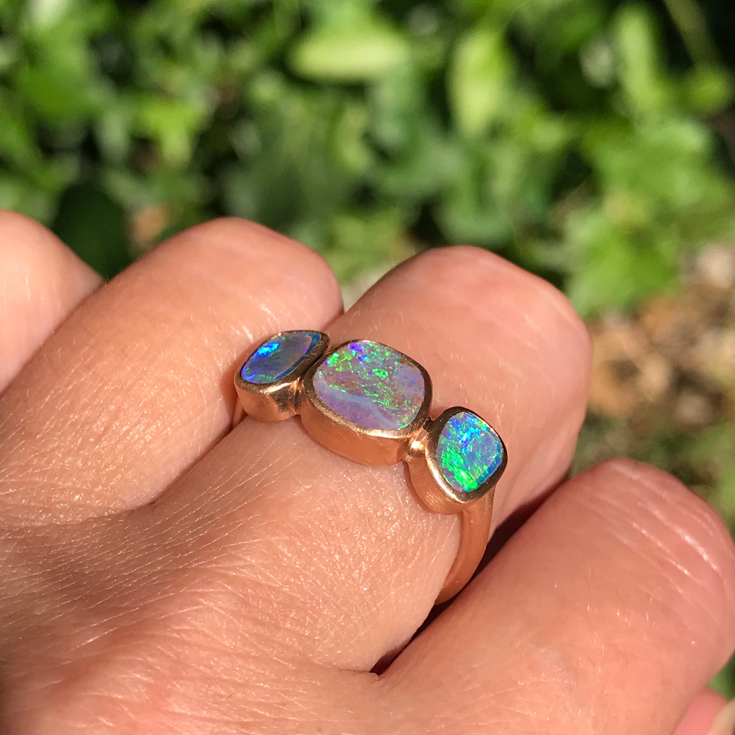 Dalben Trilogy Boulder Opal Rose Gold Ring 1