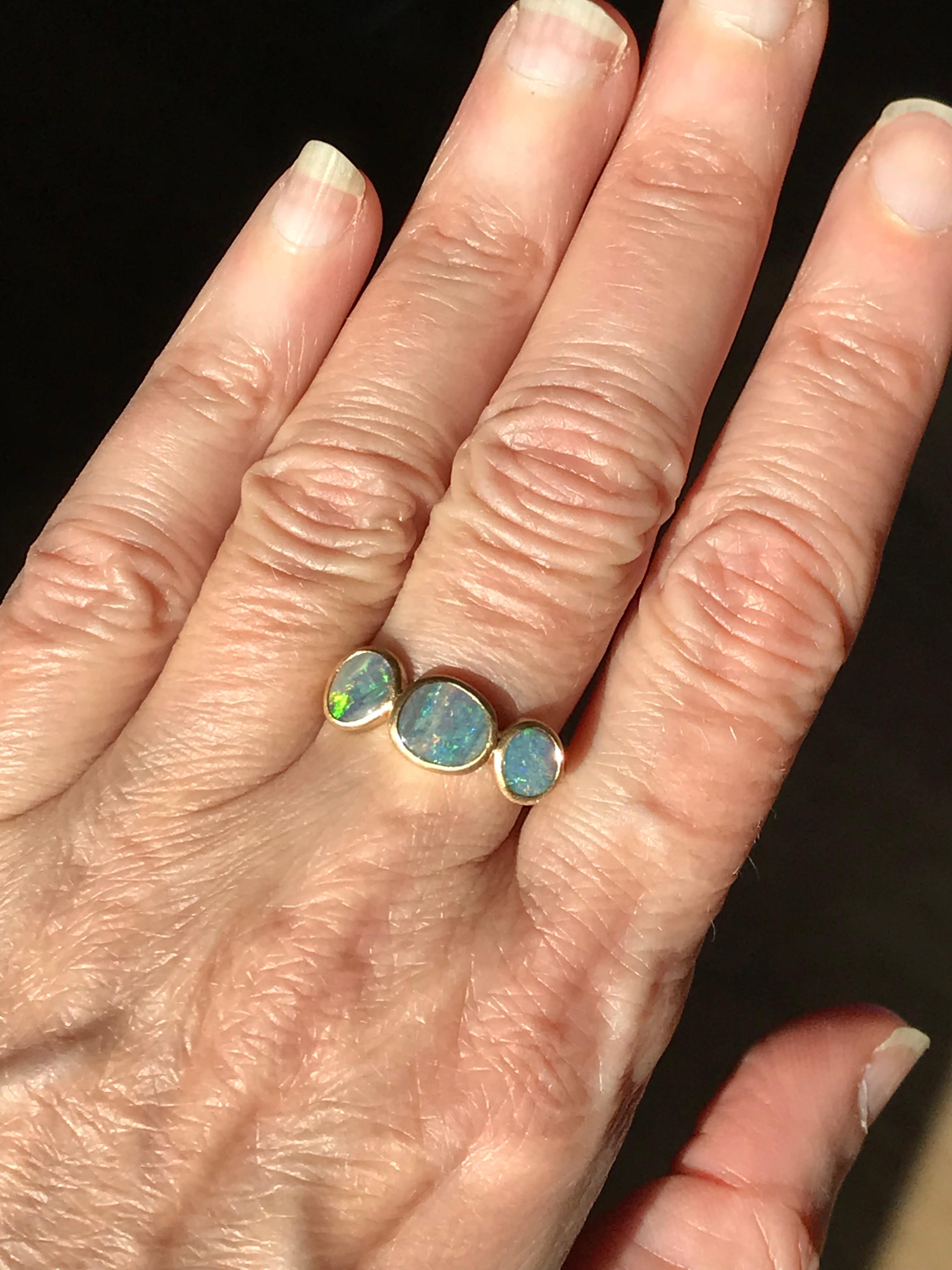 Women's Dalben Trilogy Boulder Opal Yellow Gold Ring