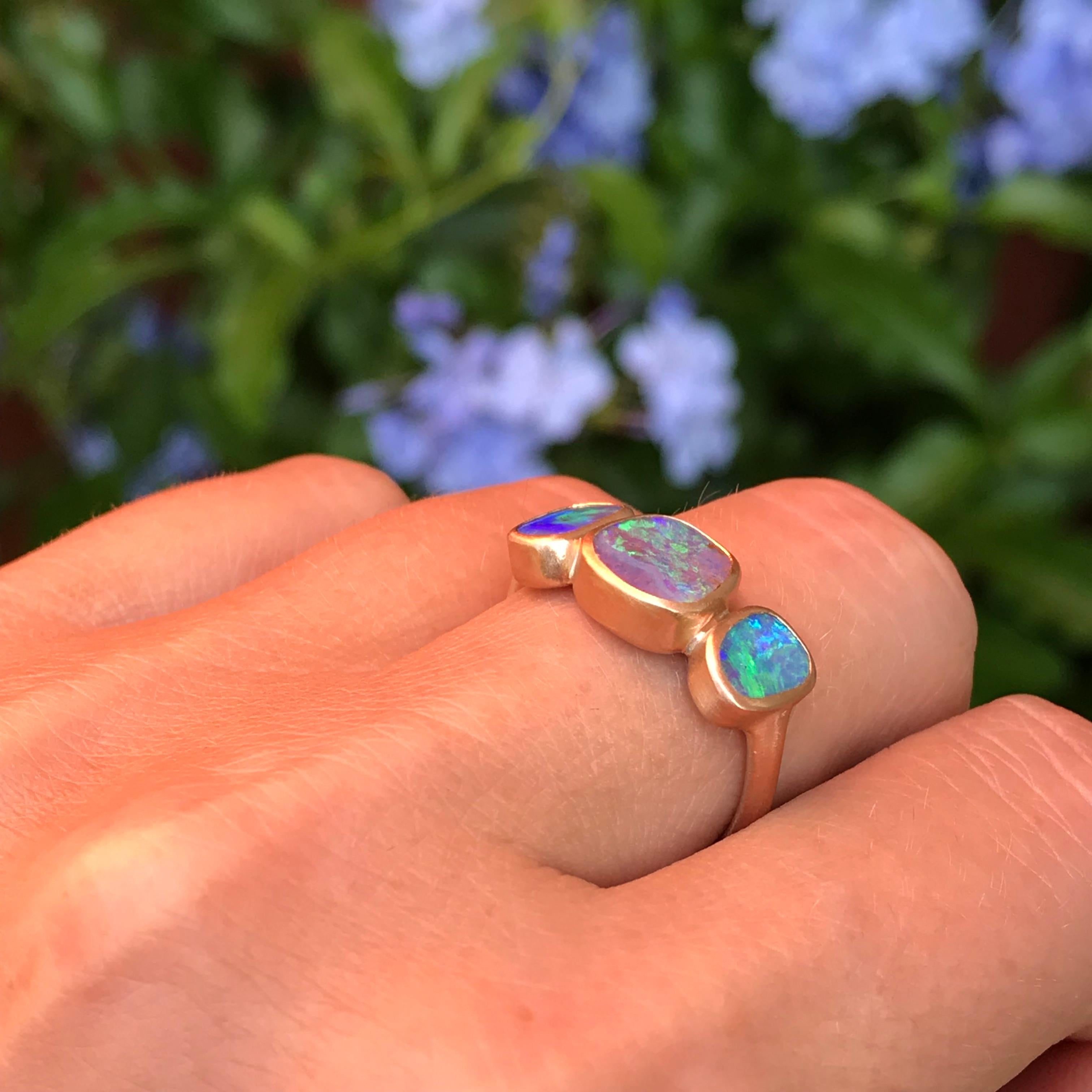 Dalben Trilogy Boulder Opal Rose Gold Ring 3