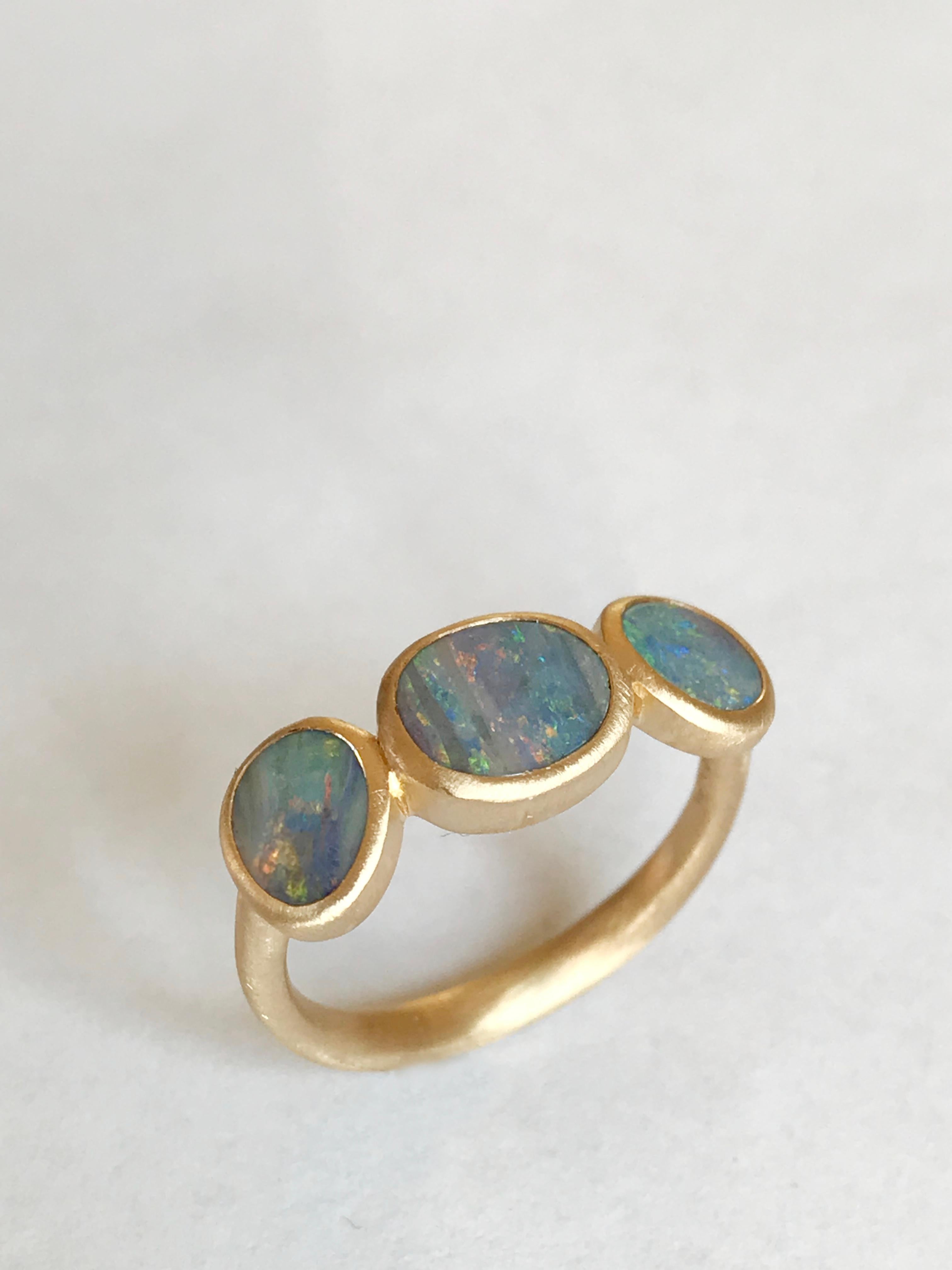 Dalben Trilogy Boulder Opal Yellow Gold Ring 1