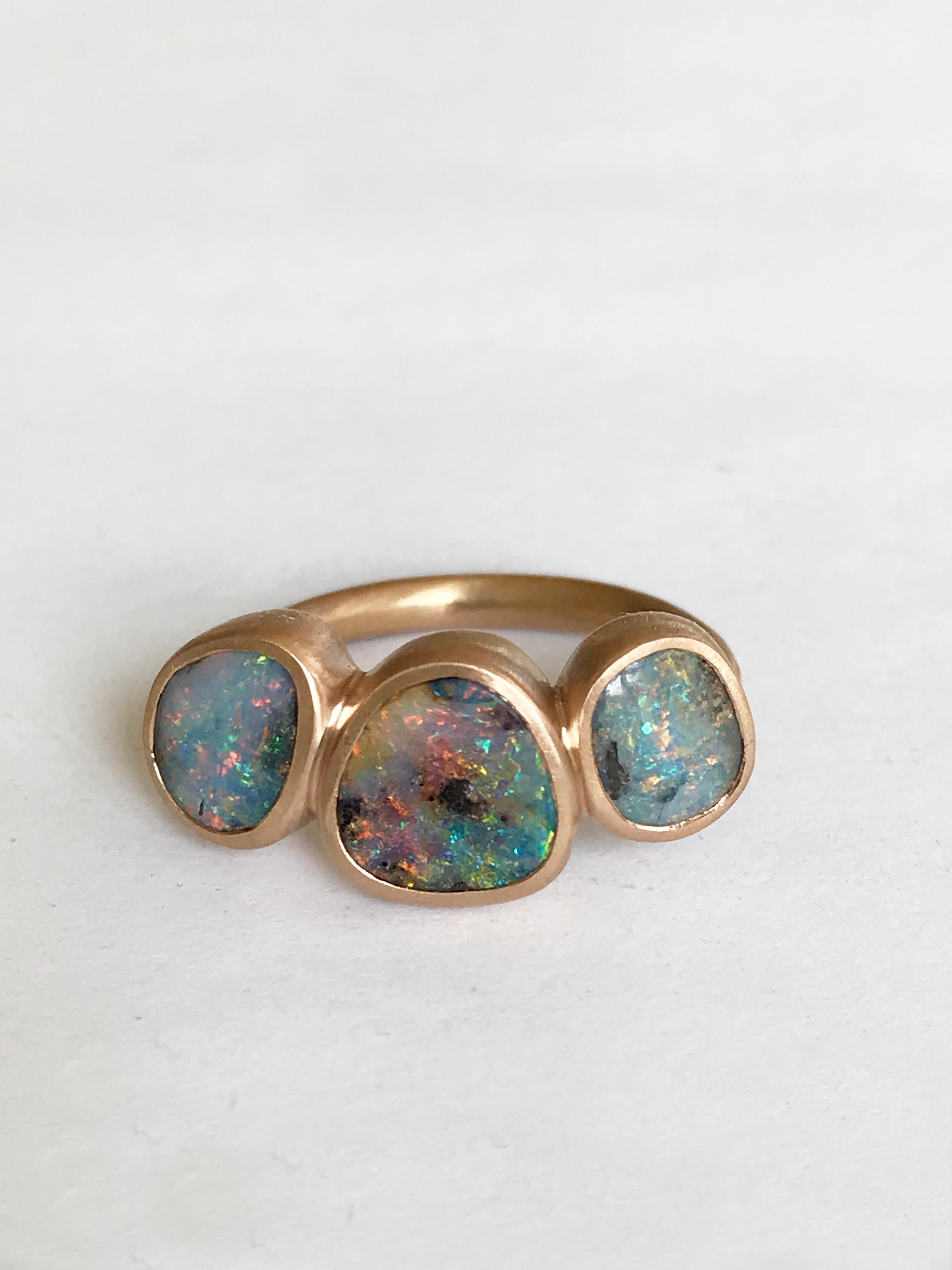 Dalben Trilogy Boulder Opal-Ring aus Roségold im Angebot 3