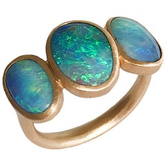 Dalben Trilogy Boulder Opal Rose Gold Ring