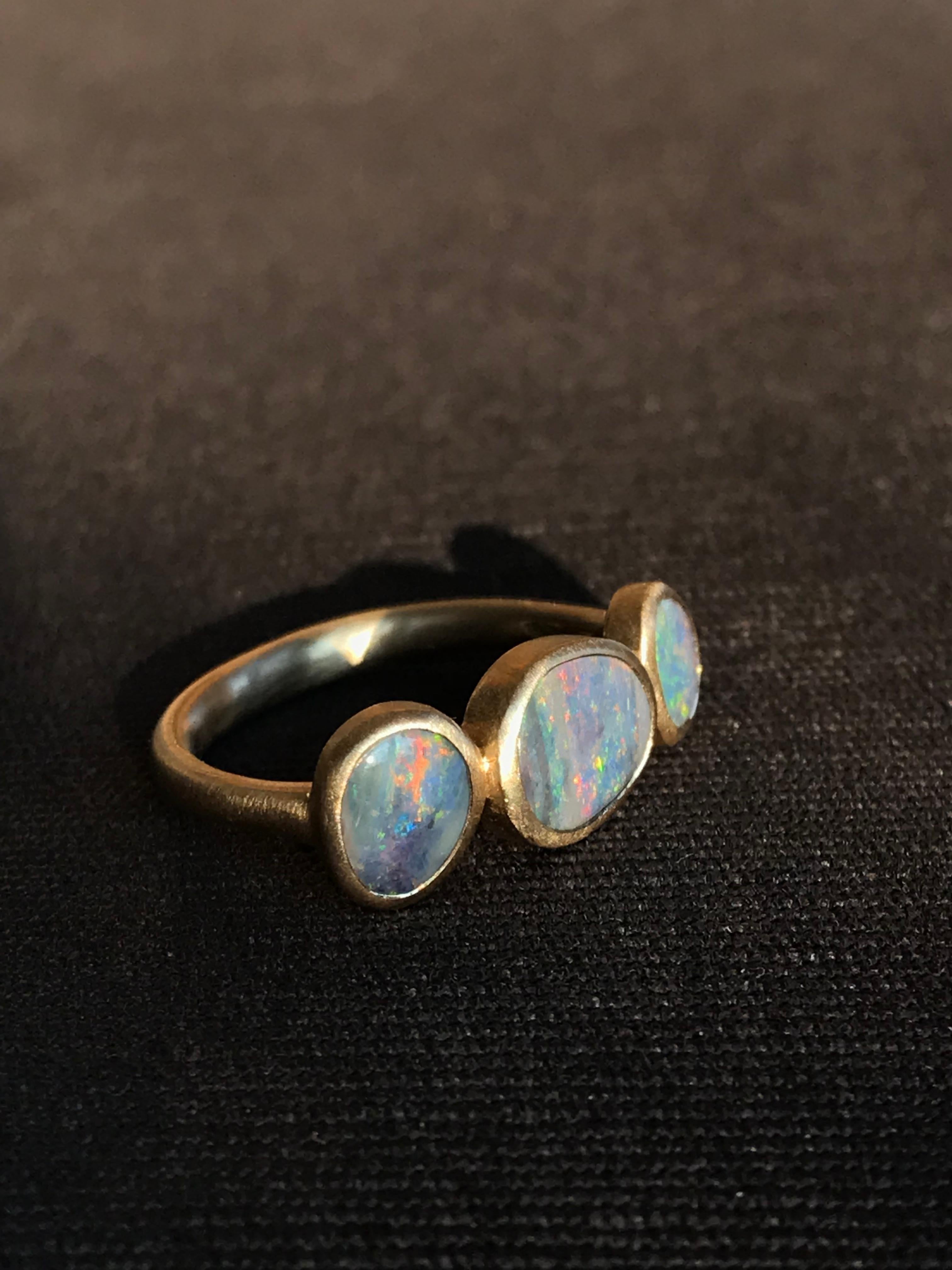 Dalben Trilogy Boulder Opal Yellow Gold Ring 8