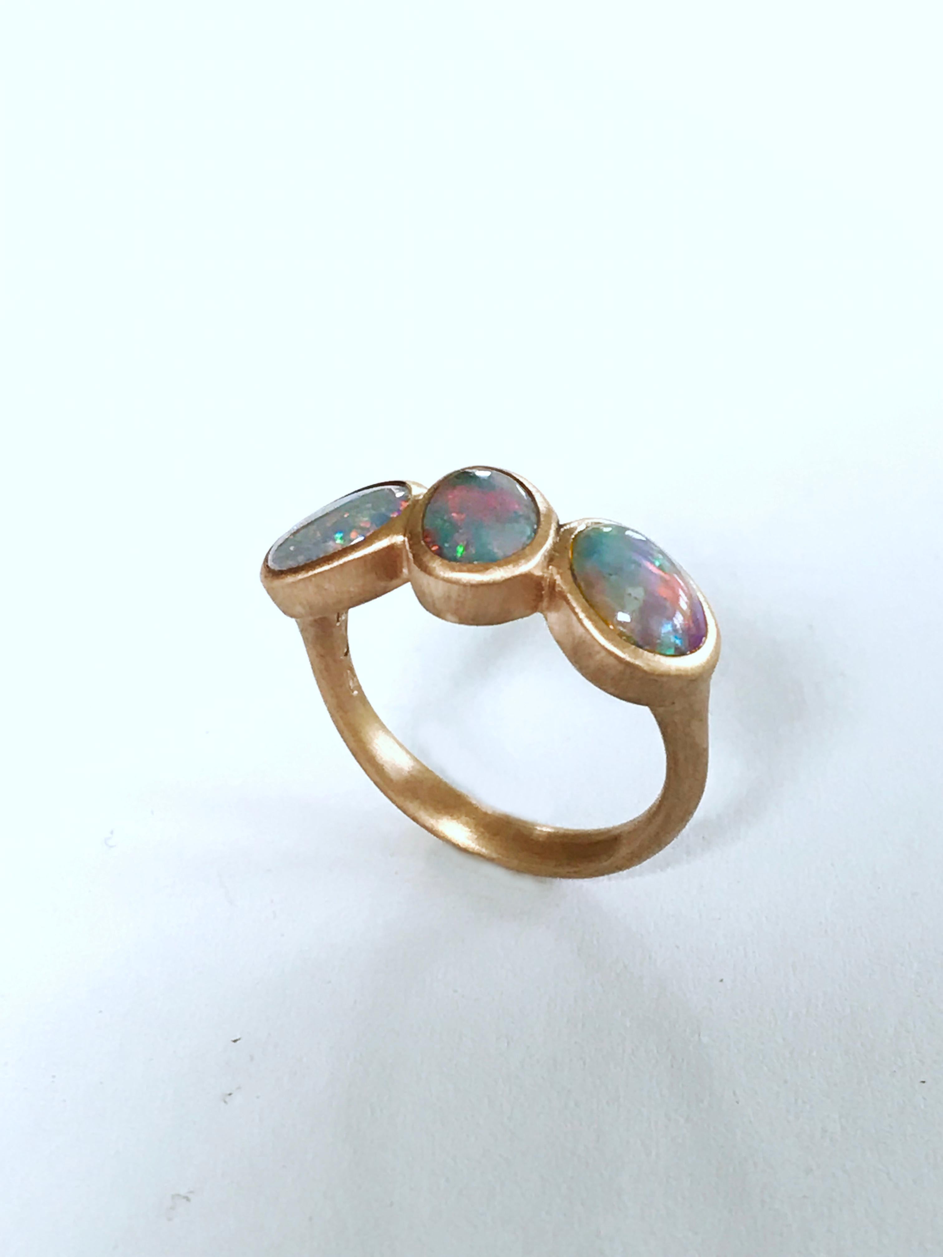 Dalben Trilogy Opal Rose Gold Ring For Sale 4