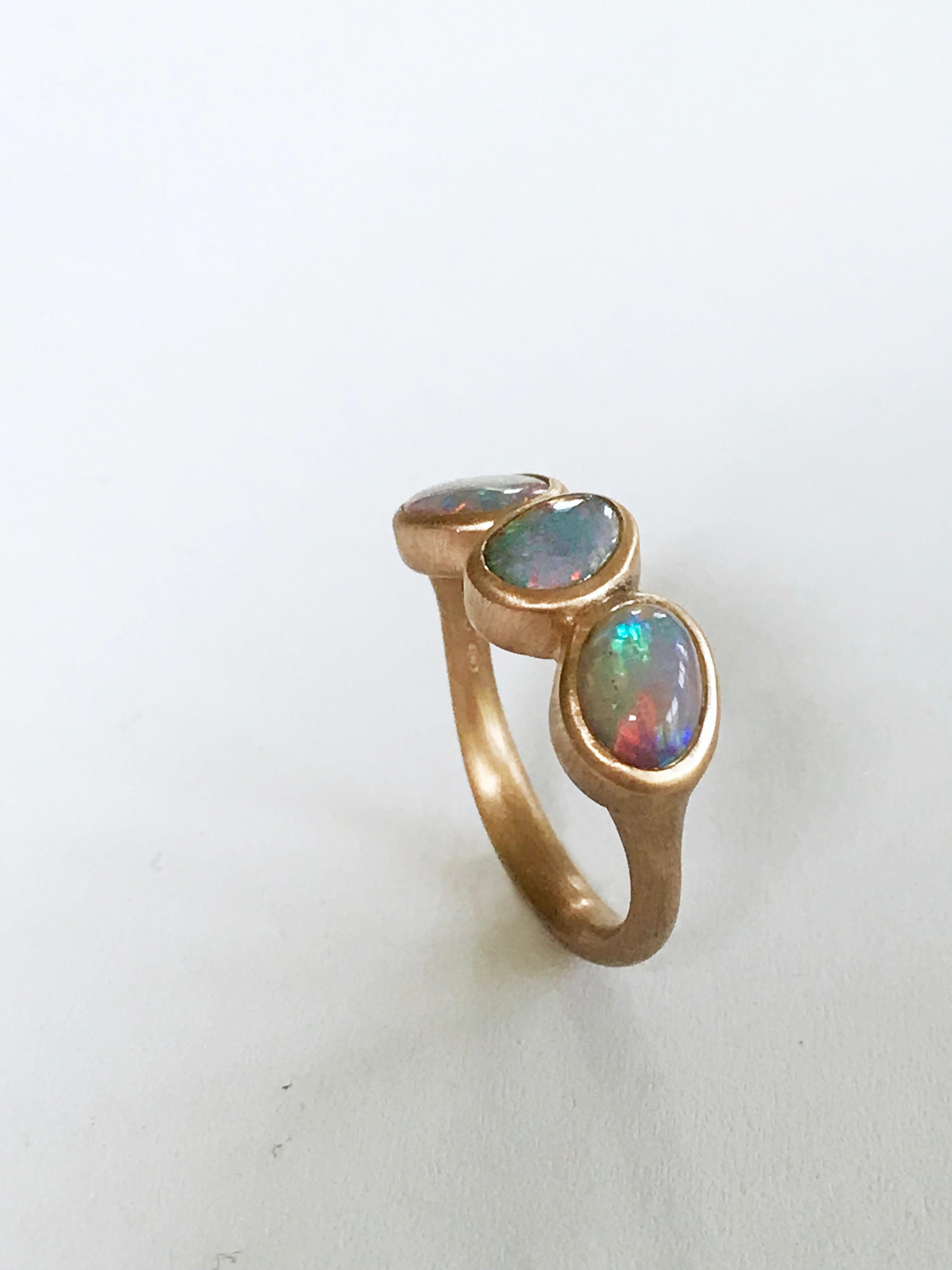 Dalben Trilogy Opal Rose Gold Ring For Sale 5