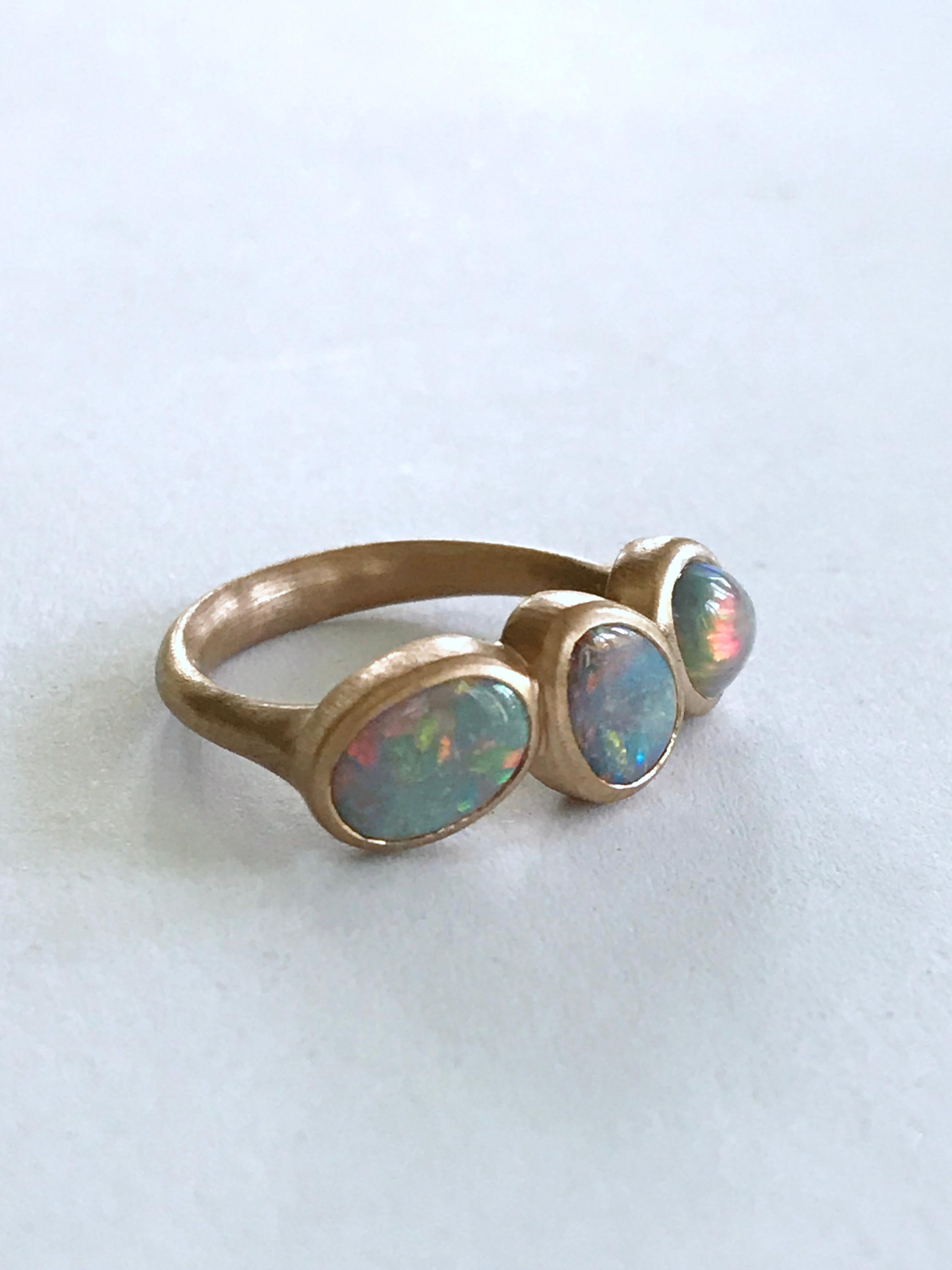Dalben Trilogy Opal Rose Gold Ring For Sale 6