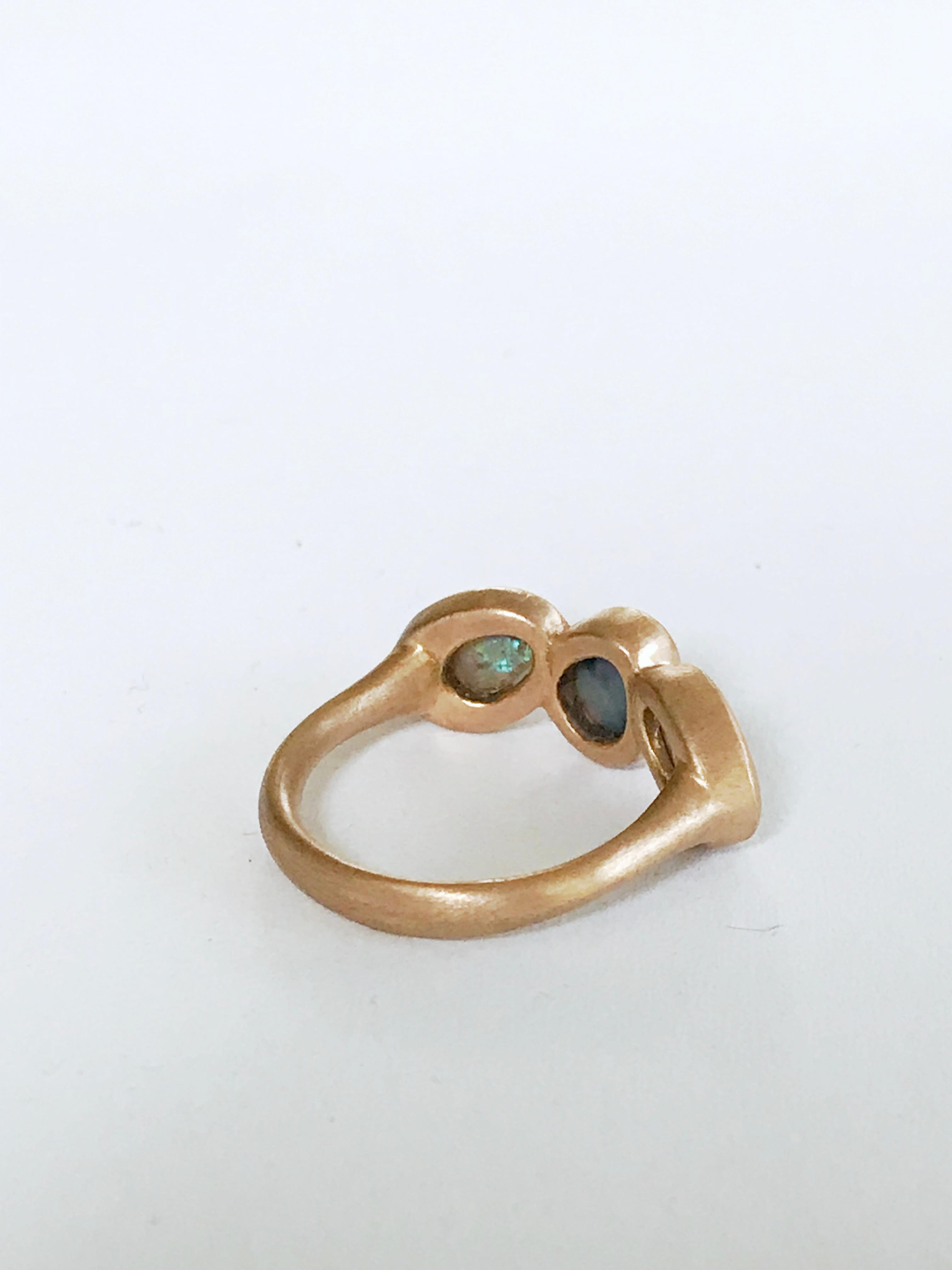 Dalben Trilogy Opal Rose Gold Ring For Sale 7