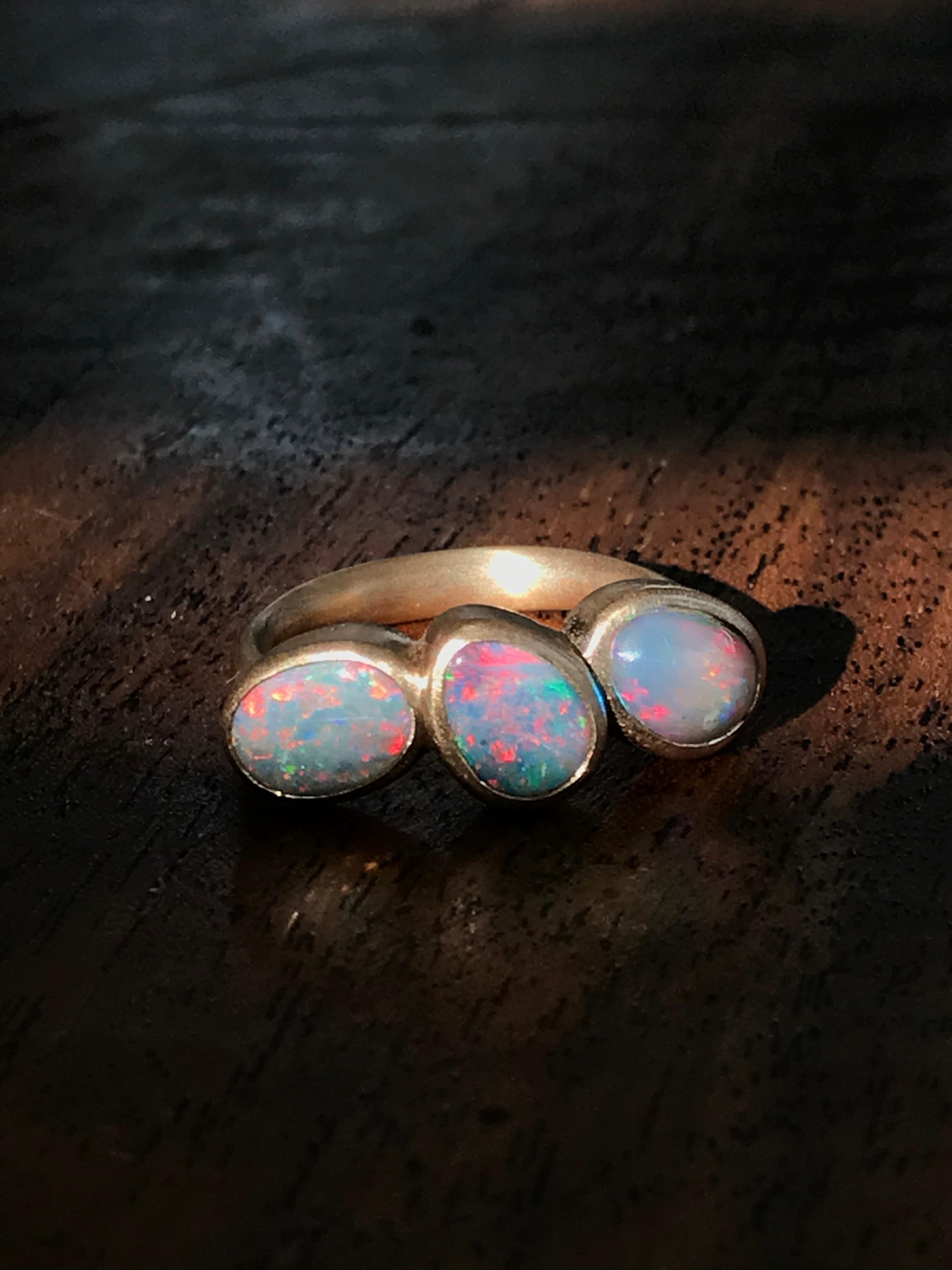 Dalben Trilogy Opal Rose Gold Ring For Sale 8