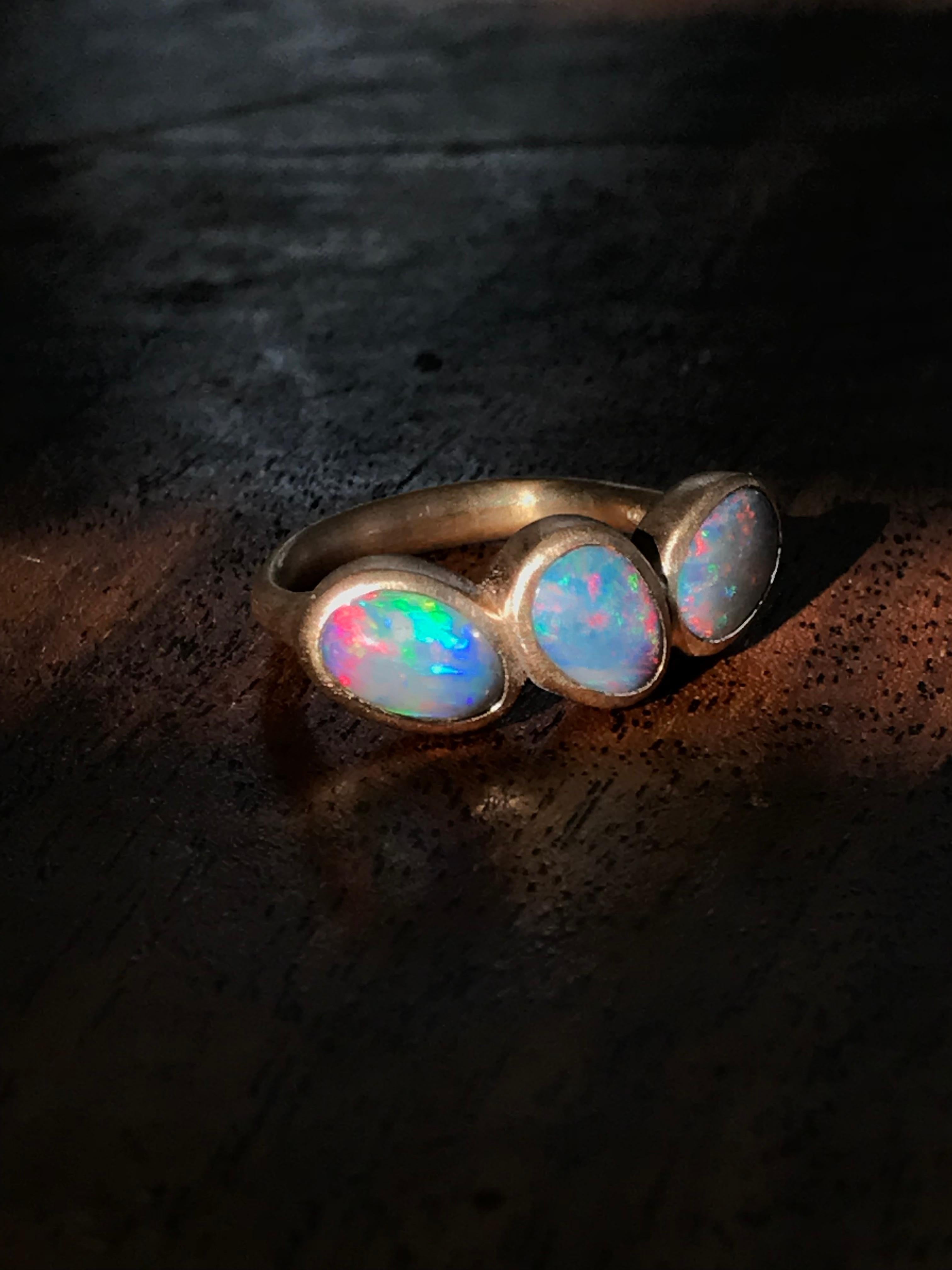 Dalben Trilogy Opal Rose Gold Ring For Sale 9