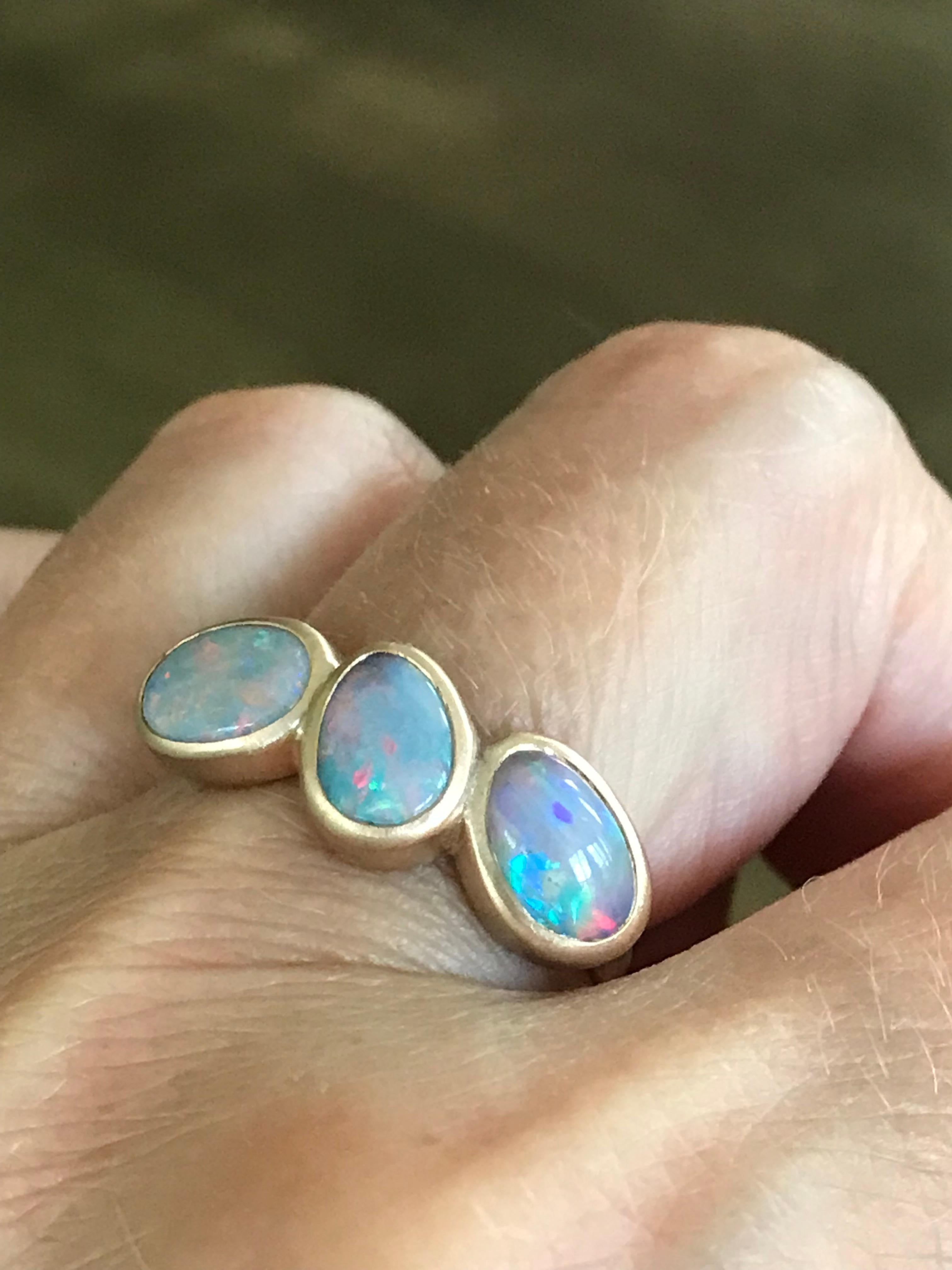 Dalben Trilogy Opal Rose Gold Ring For Sale 10