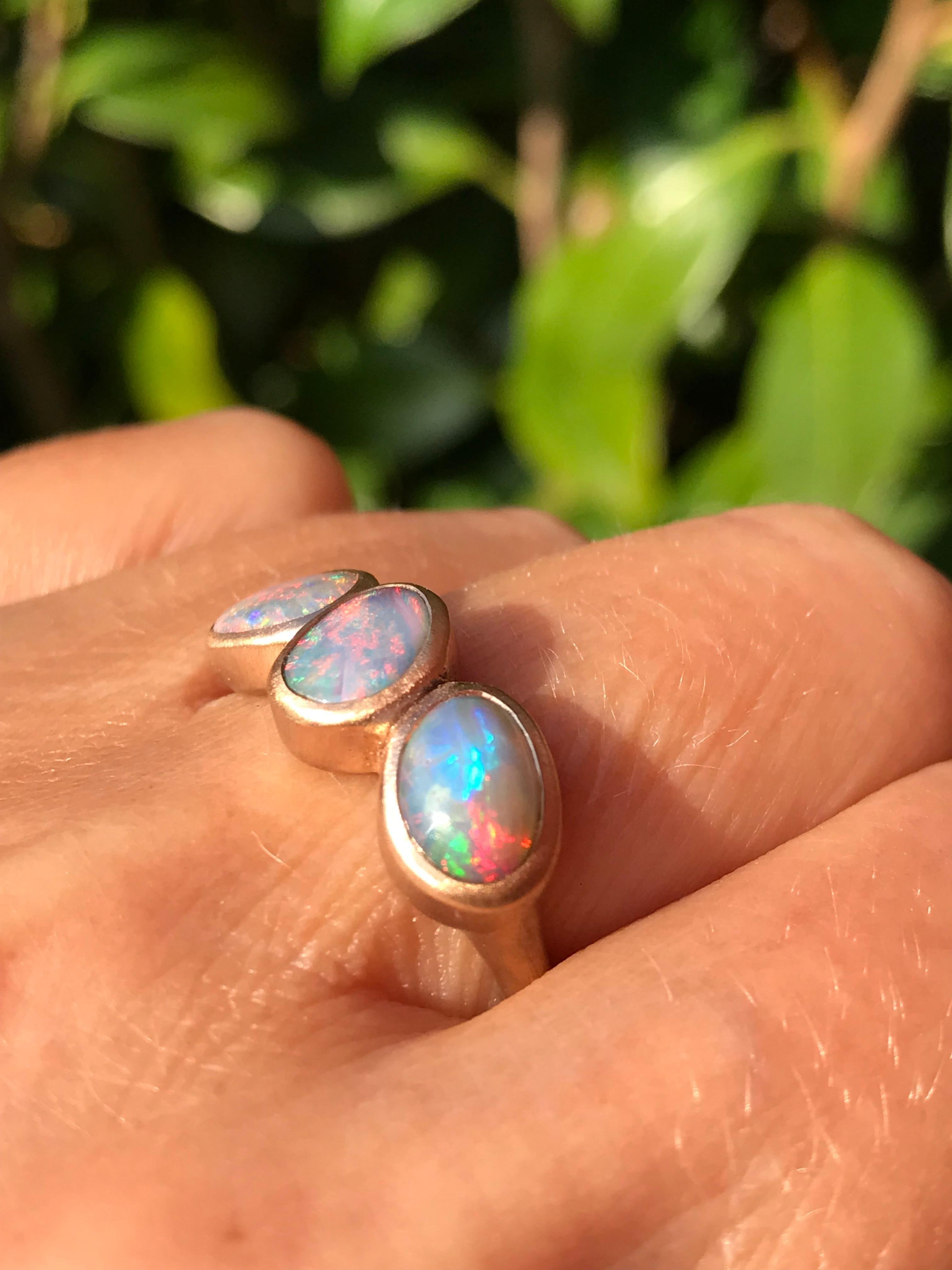Dalben Trilogy Opal Rose Gold Ring In New Condition For Sale In Como, IT