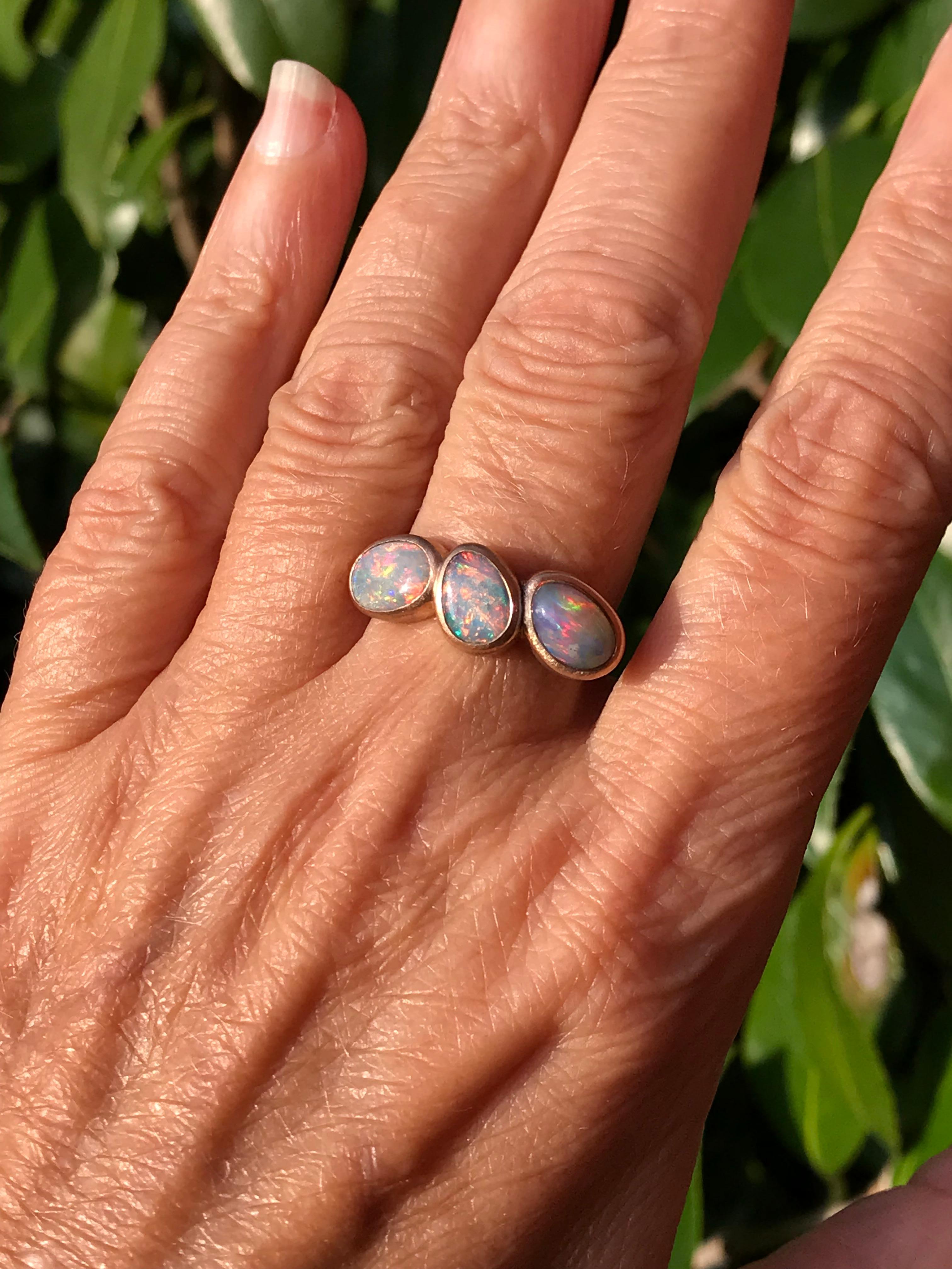 Dalben Trilogy Opal-Ring aus Roségold Damen im Angebot
