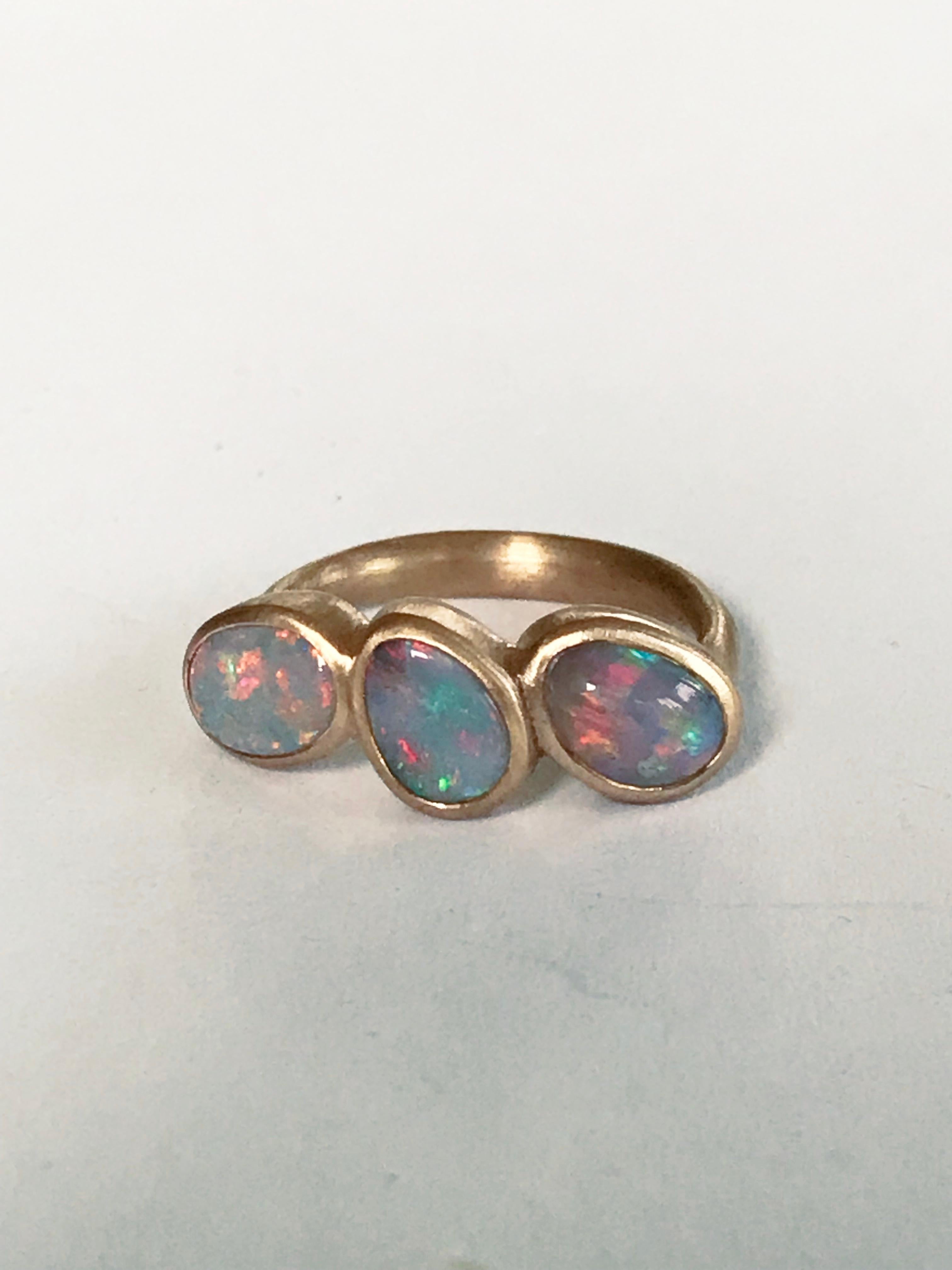 Dalben Trilogy Opal Rose Gold Ring For Sale 2