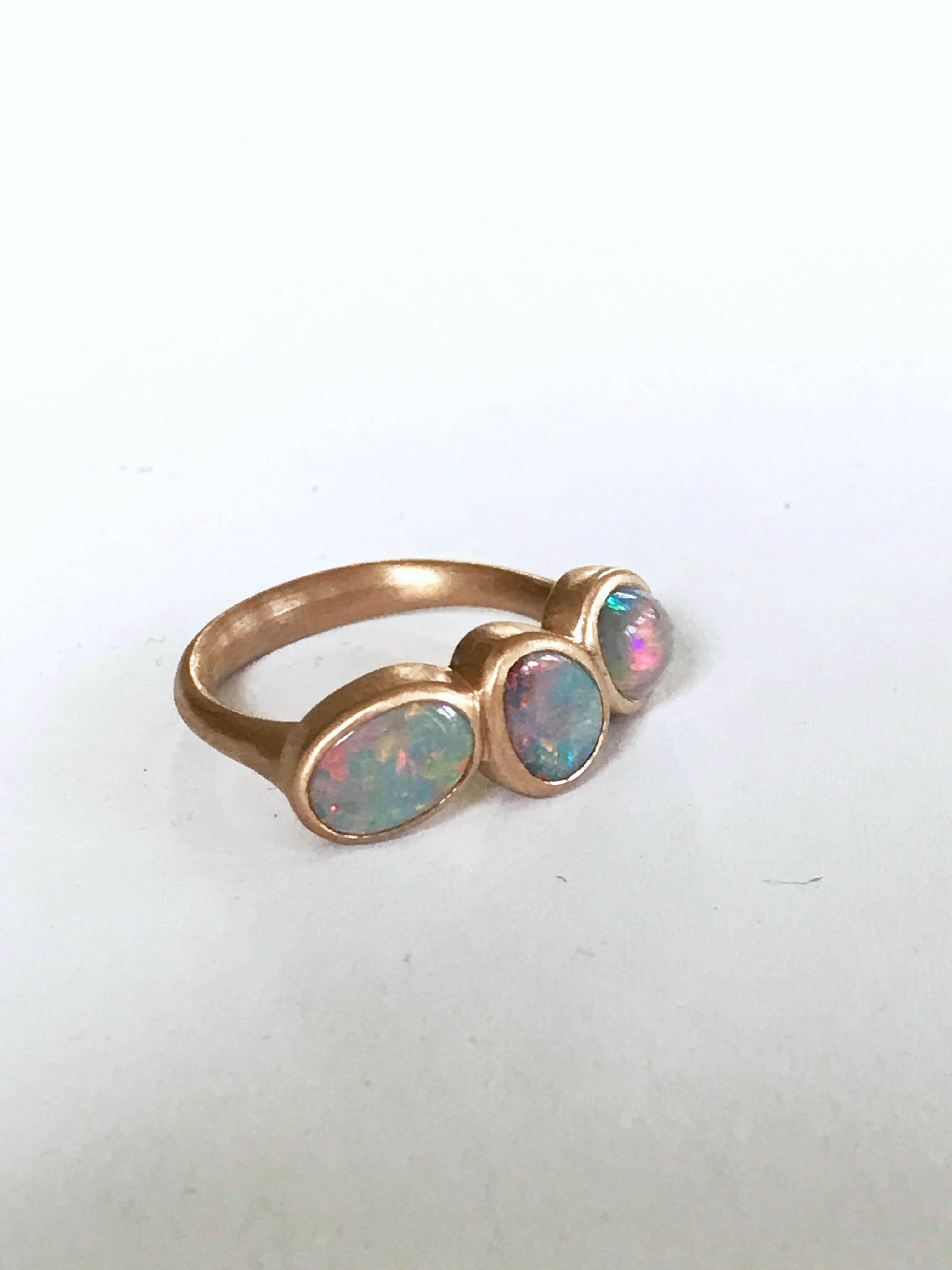 Dalben Trilogy Opal Rose Gold Ring For Sale 3