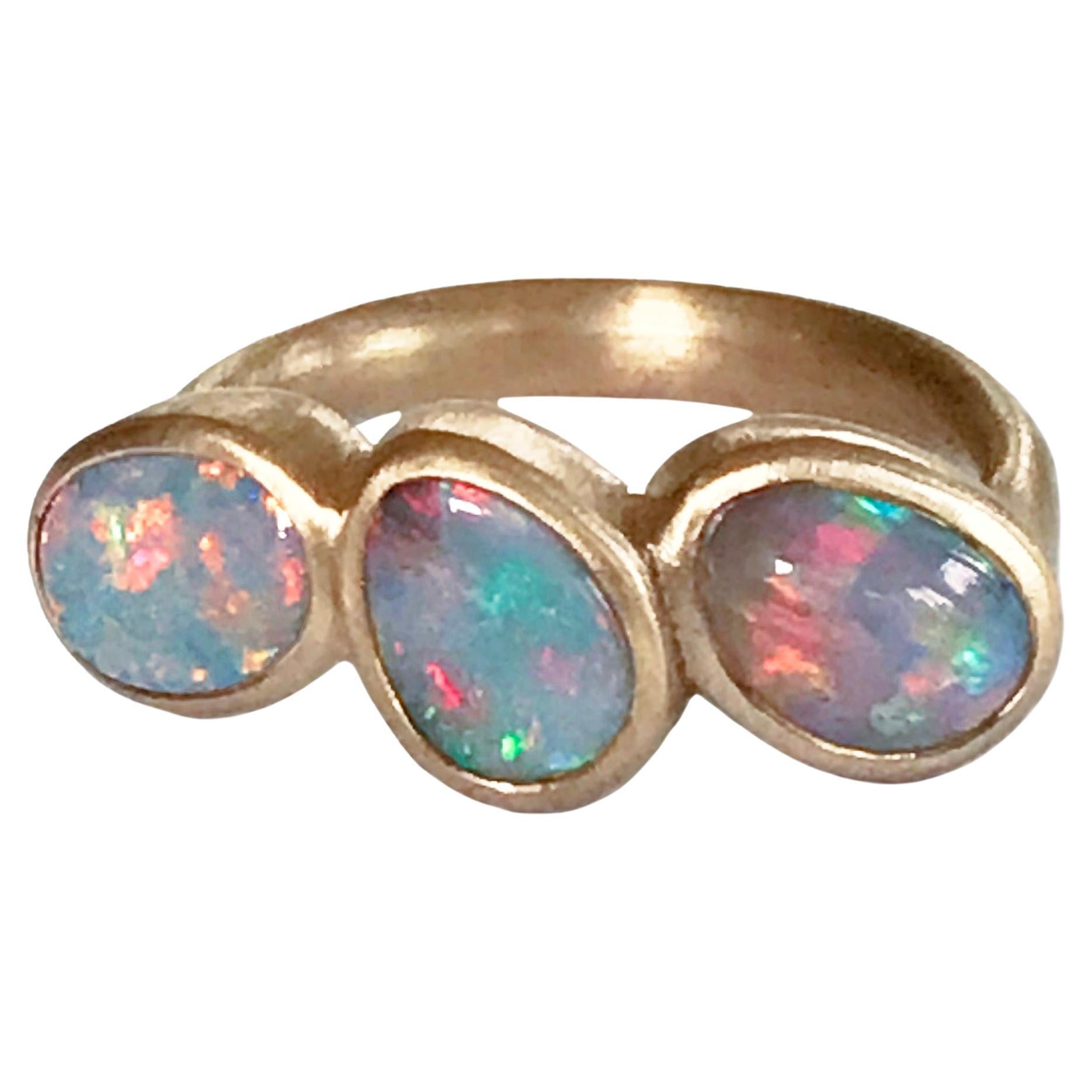 Dalben Trilogy Opal Rose Gold Ring For Sale
