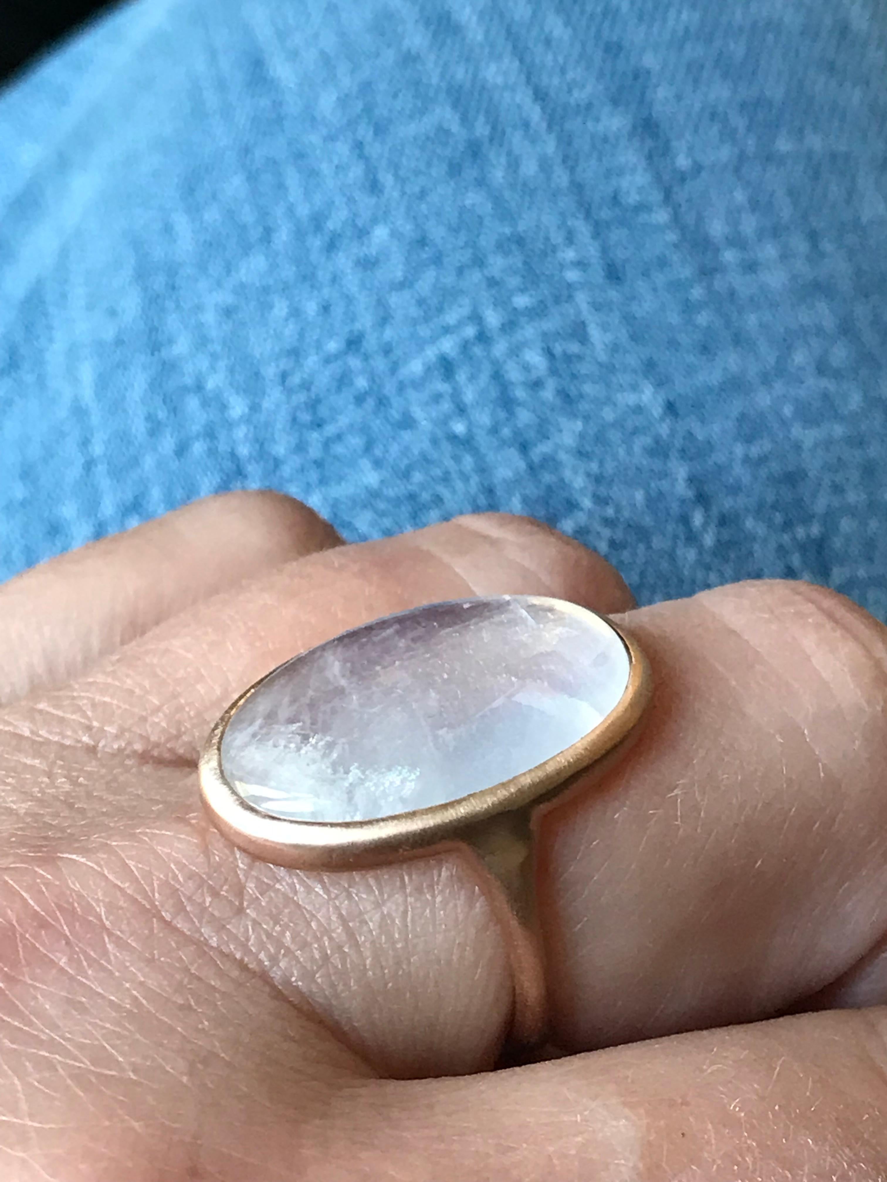 Dalben White Moonstone Rose Gold Ring 12