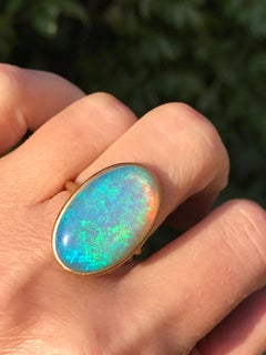 Dalben Gelbgoldring und australischer Coober Pedy-Opal